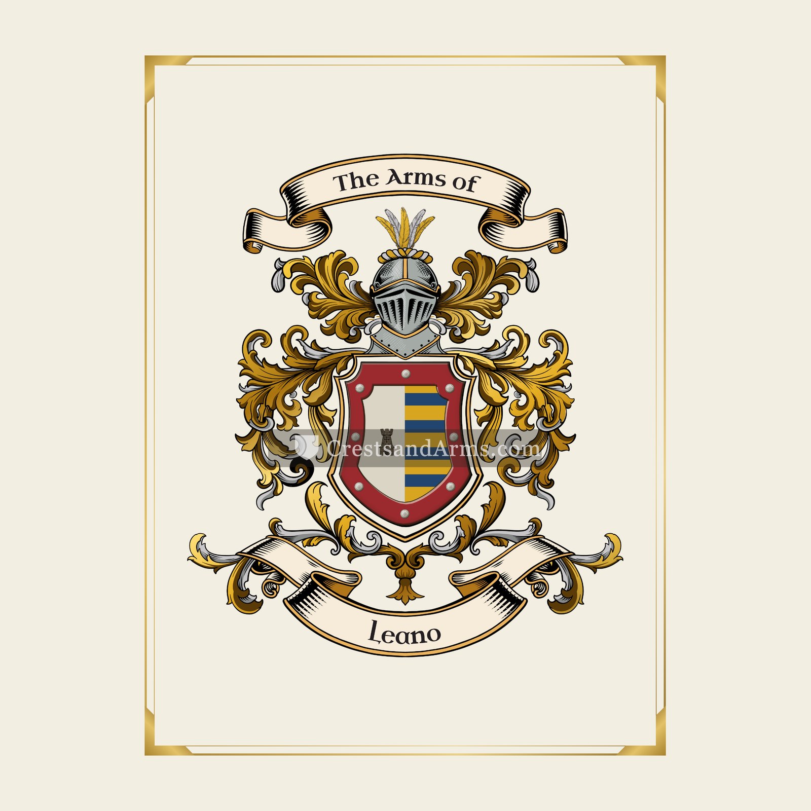 With gold border
