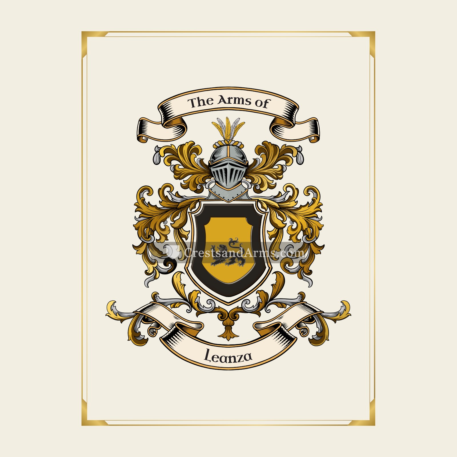 With gold border