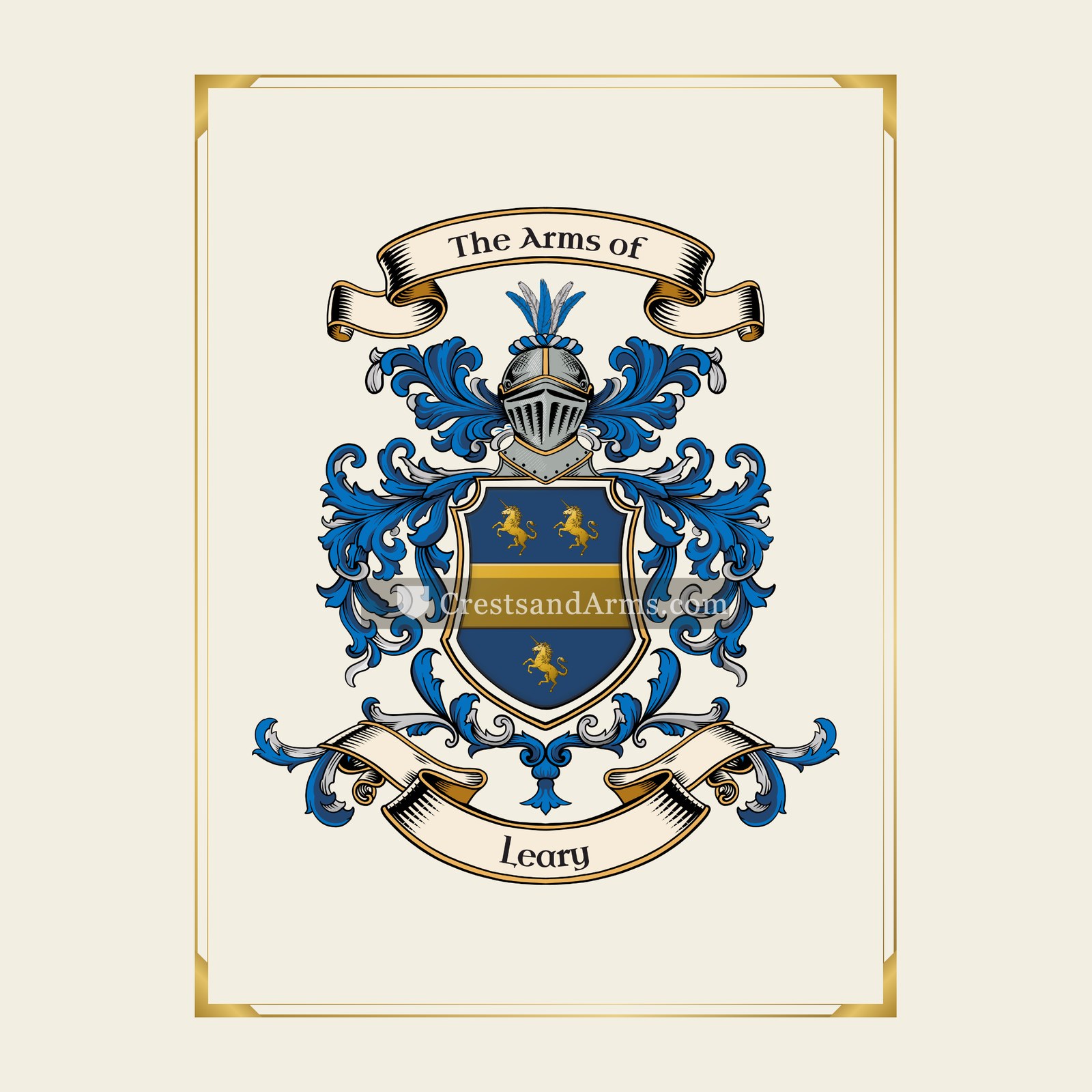 With gold border
