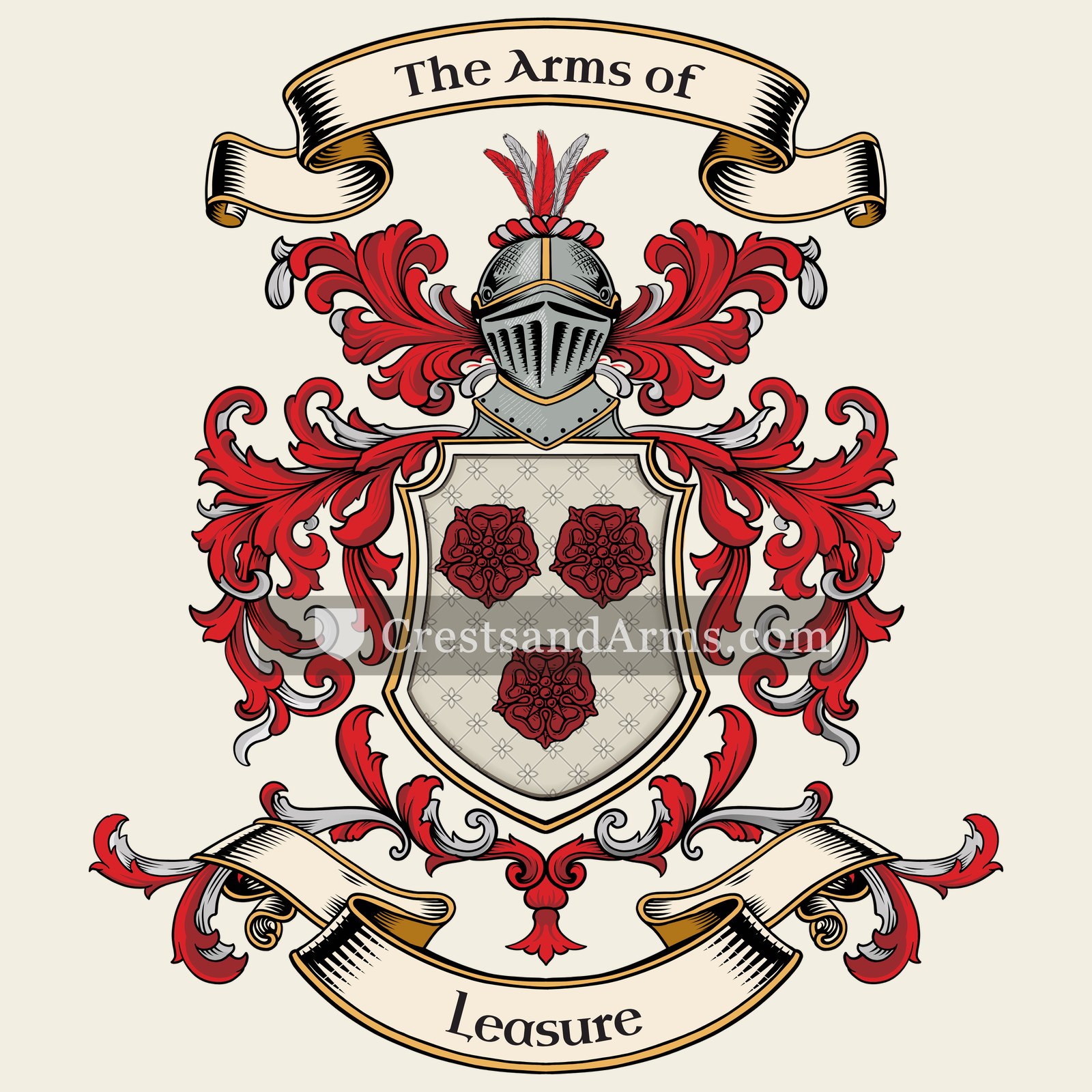The Leasure coat of arms