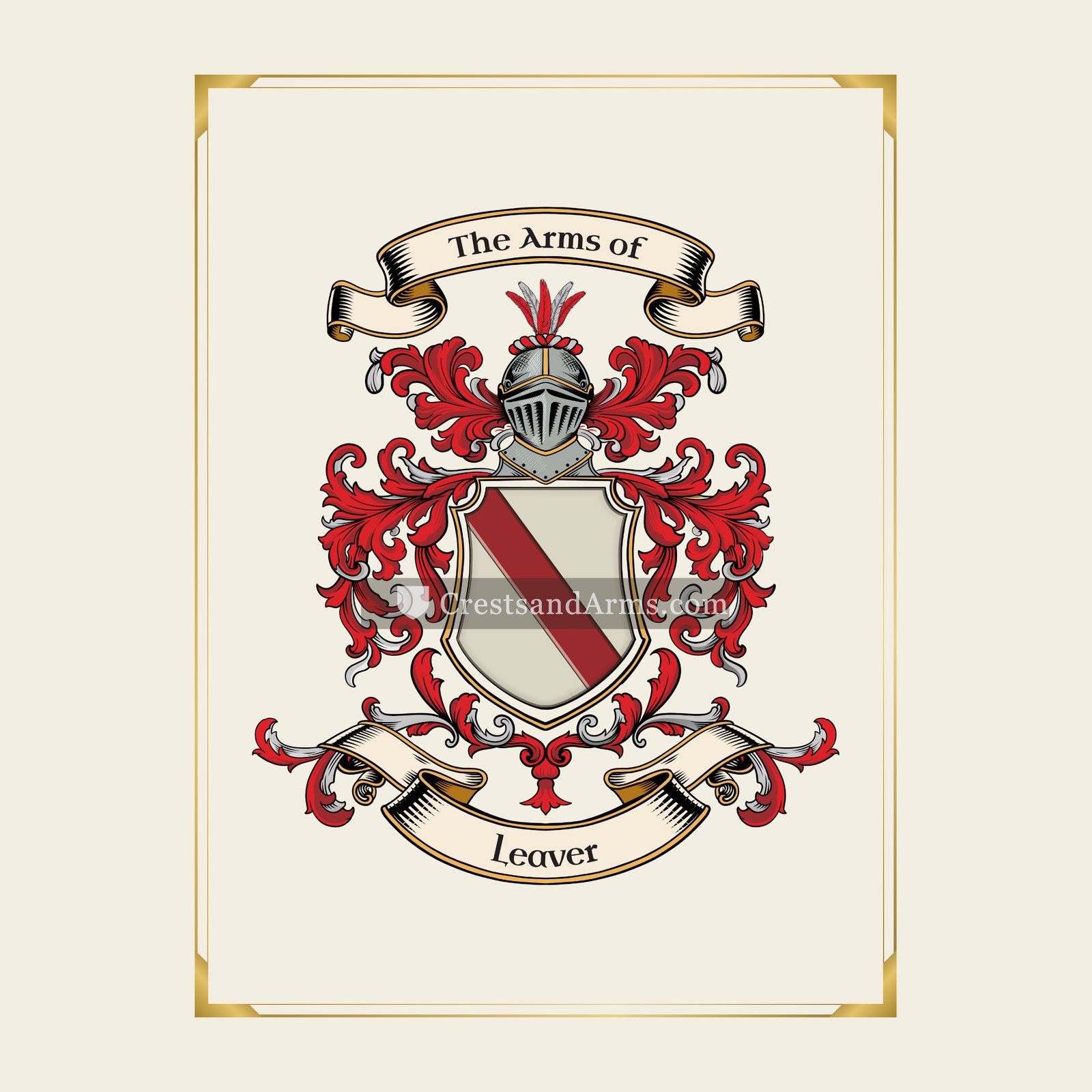 With gold border