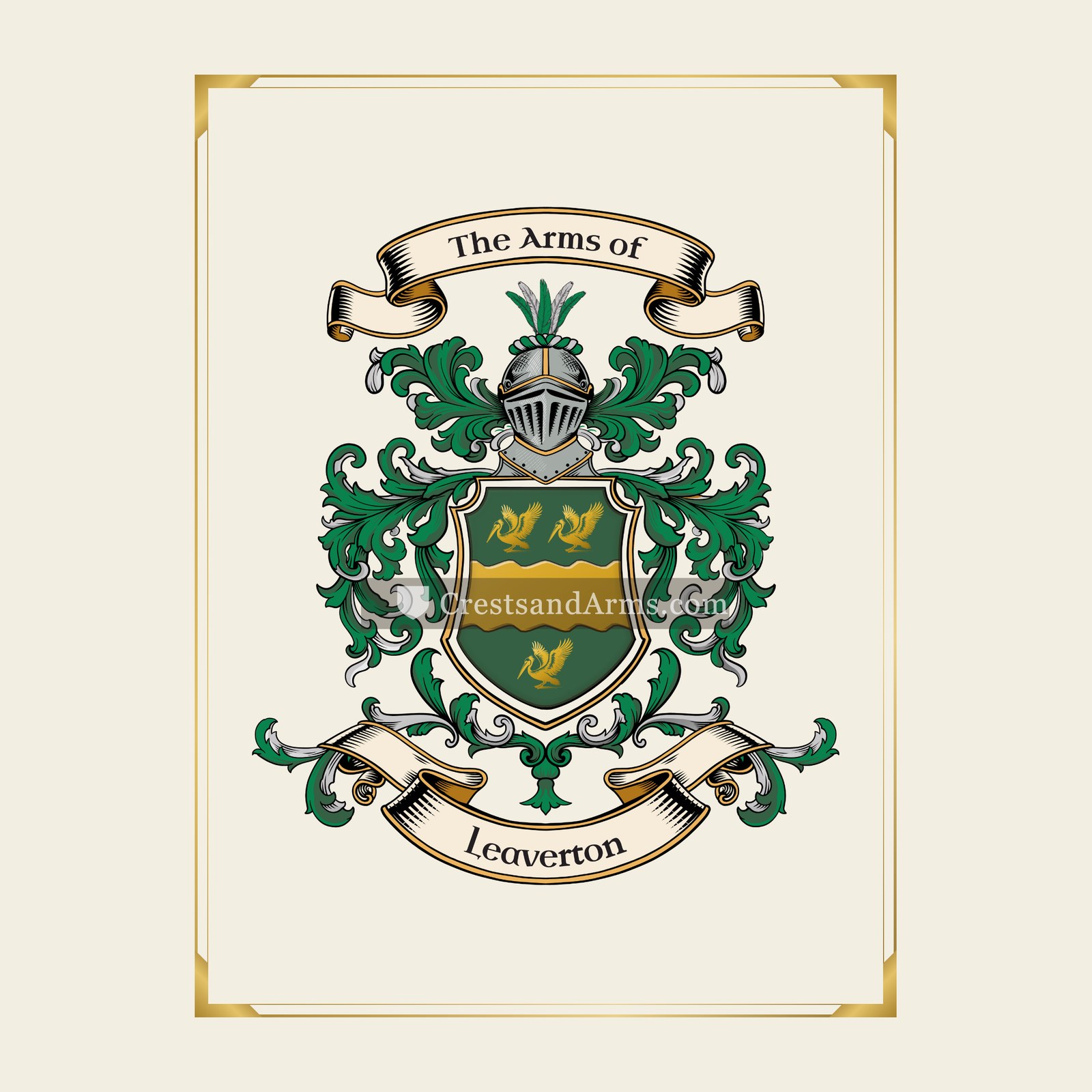 With gold border