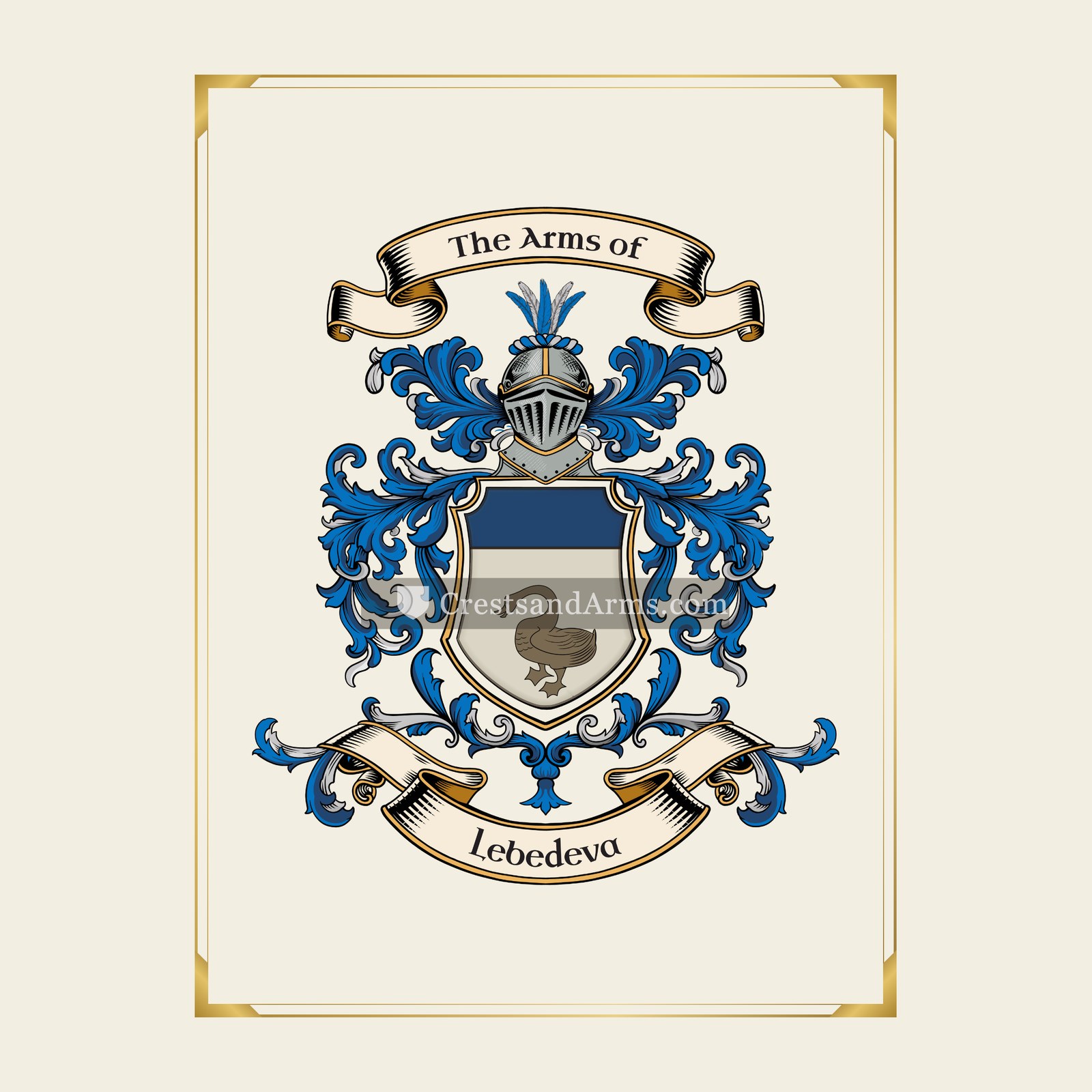 With gold border
