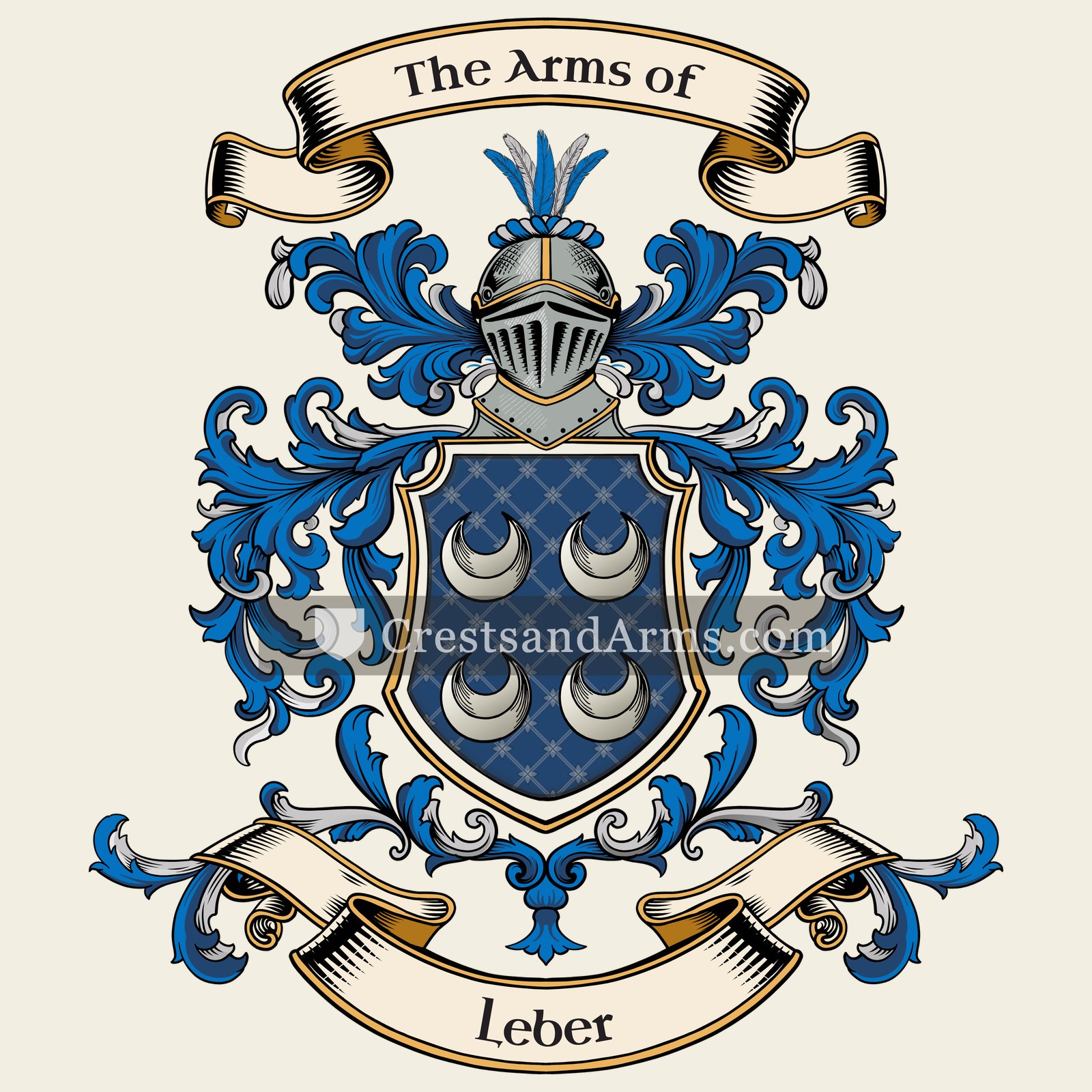 The Leber coat of arms, drawn from the recorded blazon
