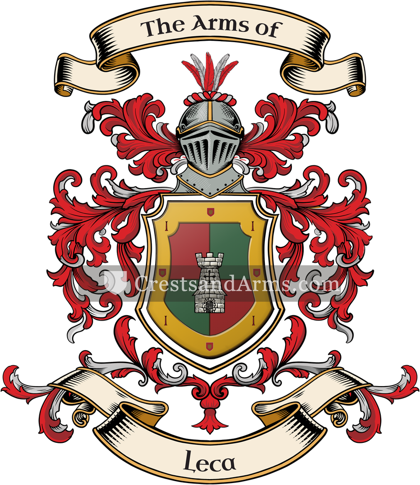 The Leca coat of arms, drawn from the recorded blazon