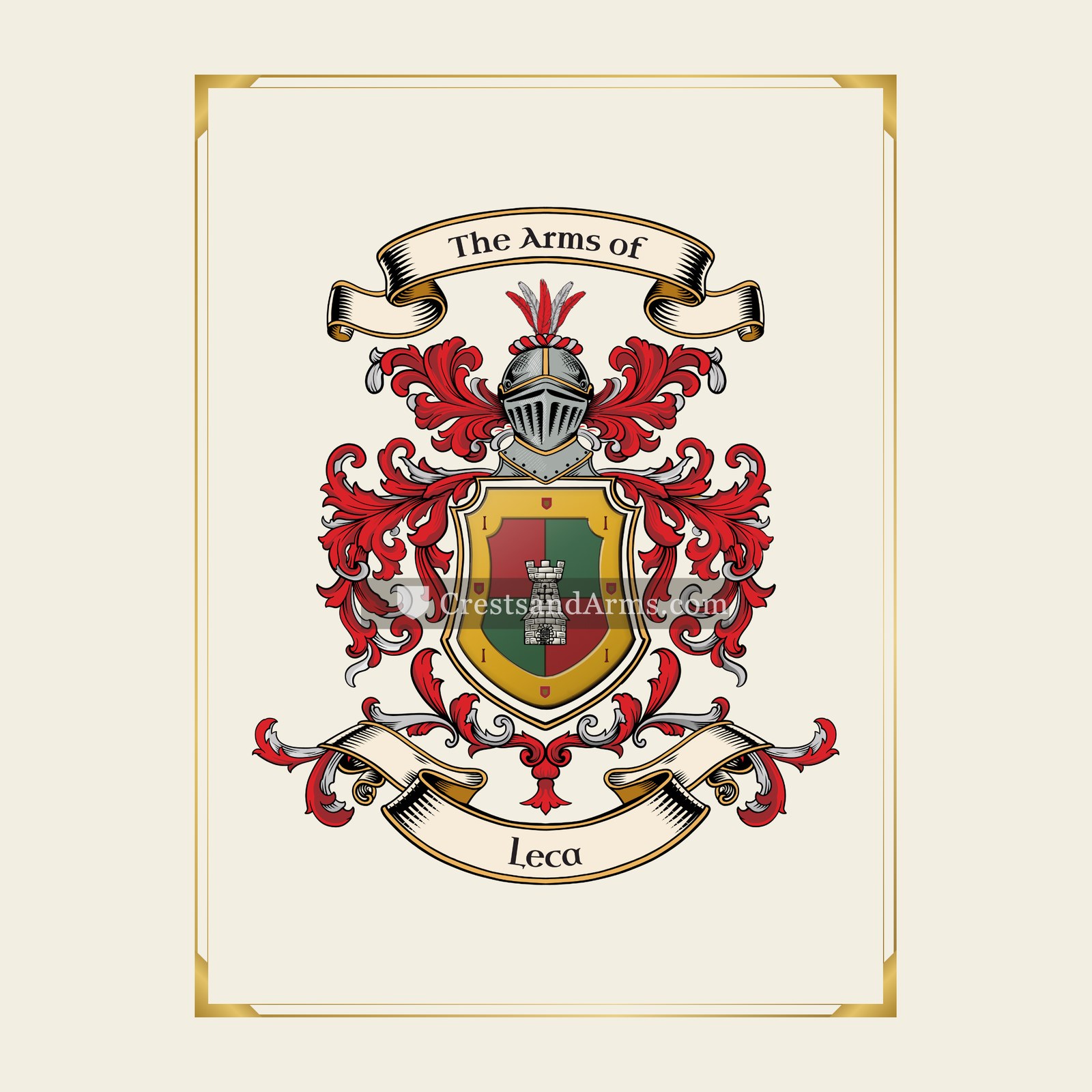 With gold border