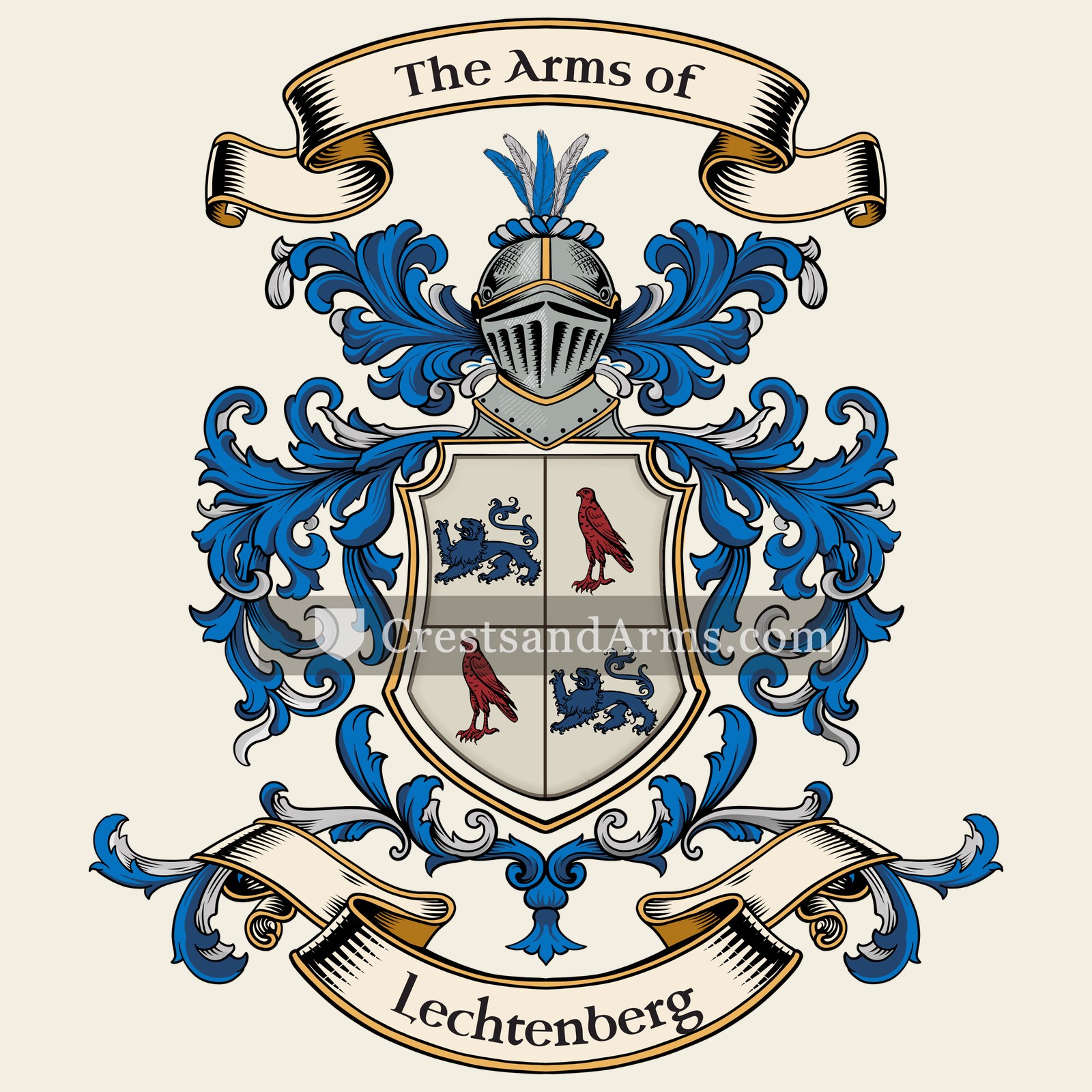 The Lechtenberg coat of arms, drawn from the recorded blazon