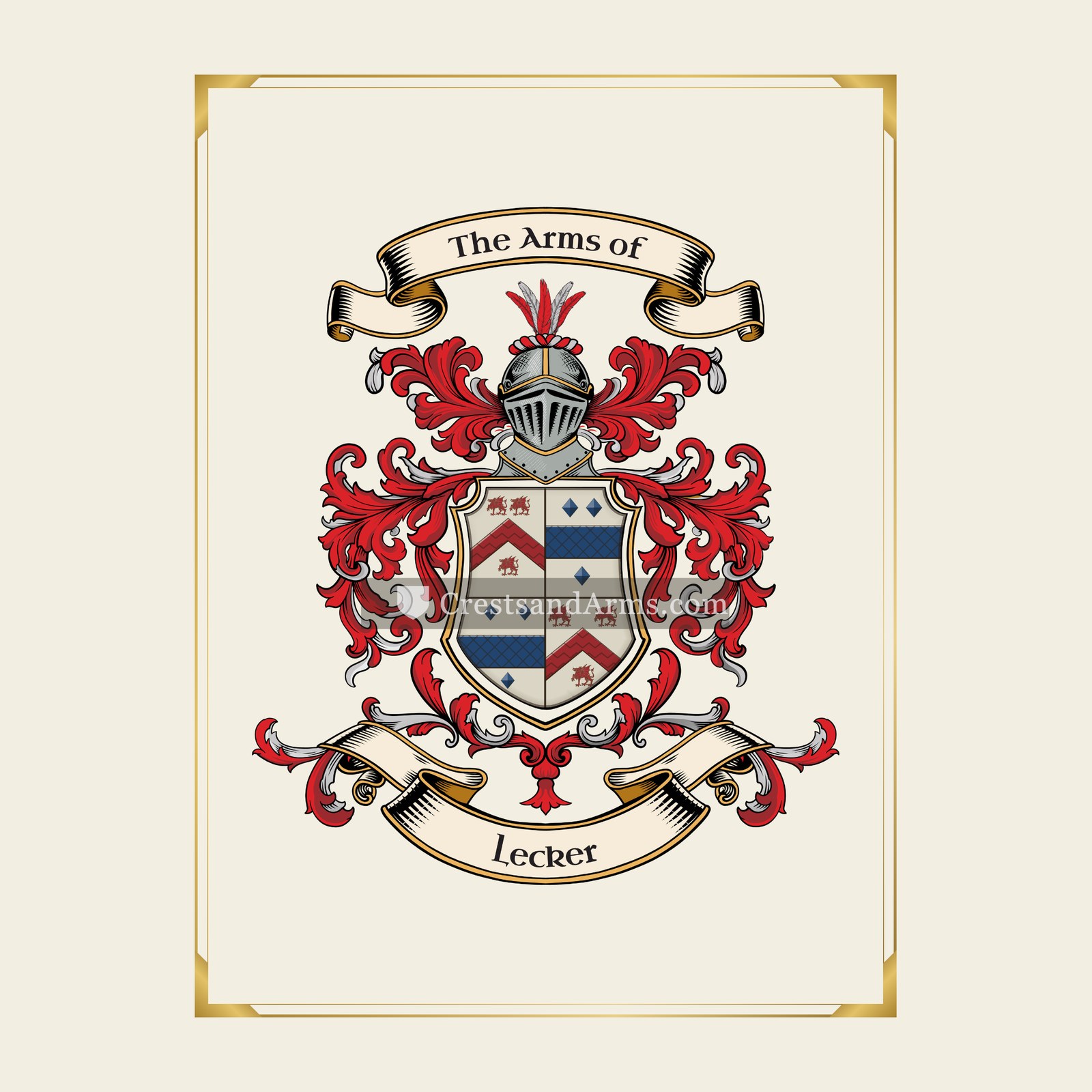 With gold border