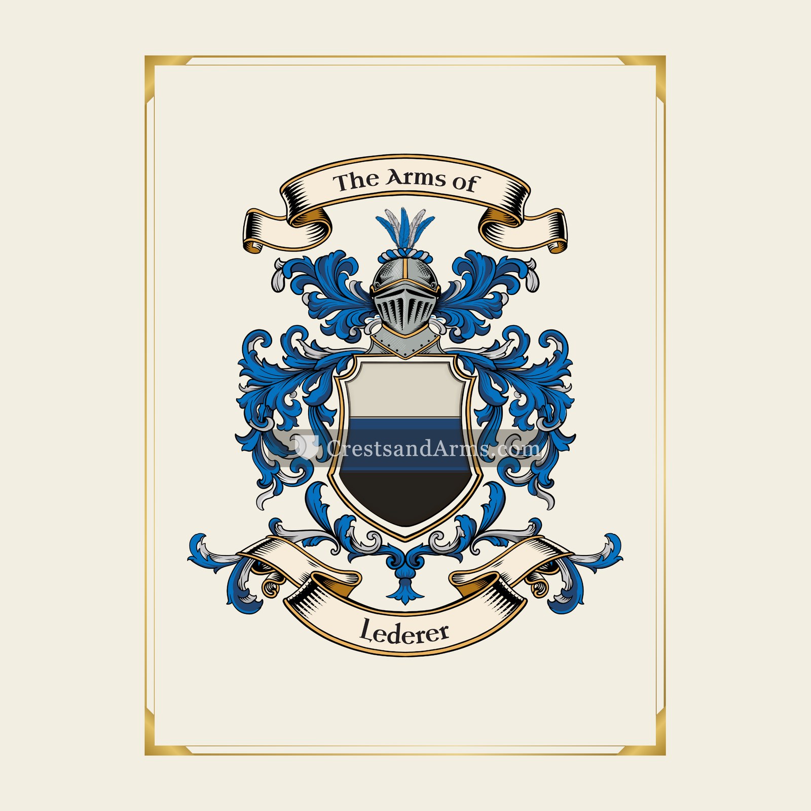 With gold border