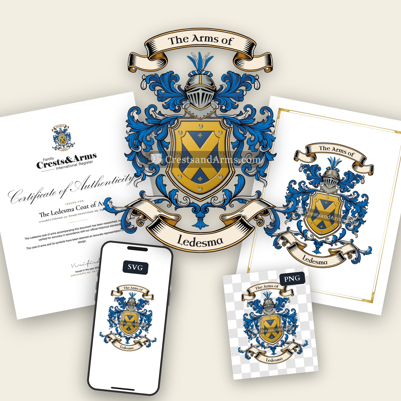 The Ledesma arms on the coat of arms — digital pack