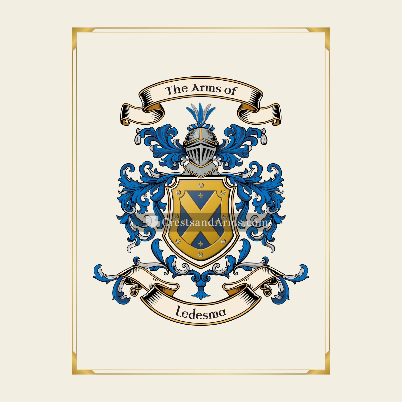 With gold border