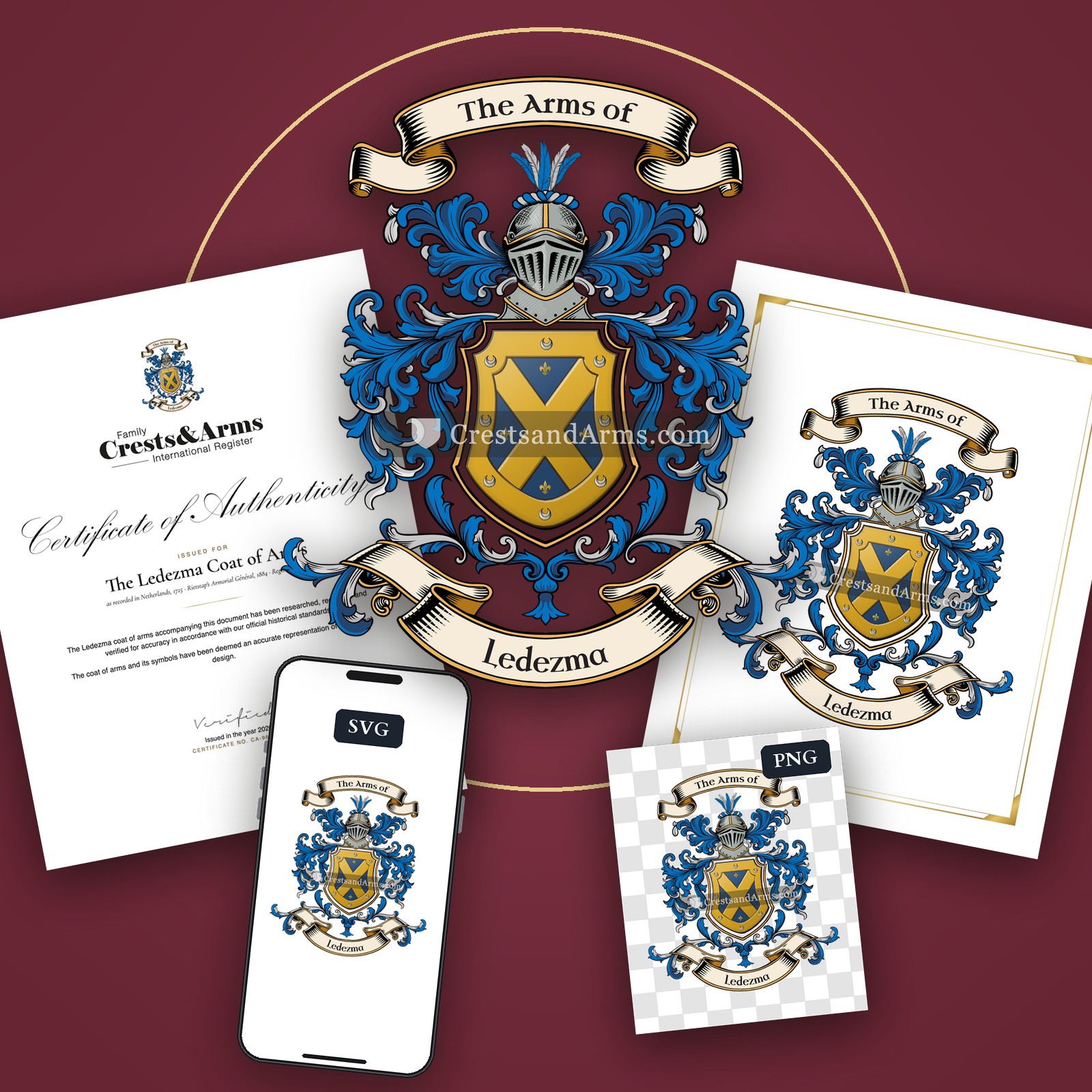 The Ledezma arms on the coat of arms — digital pack
