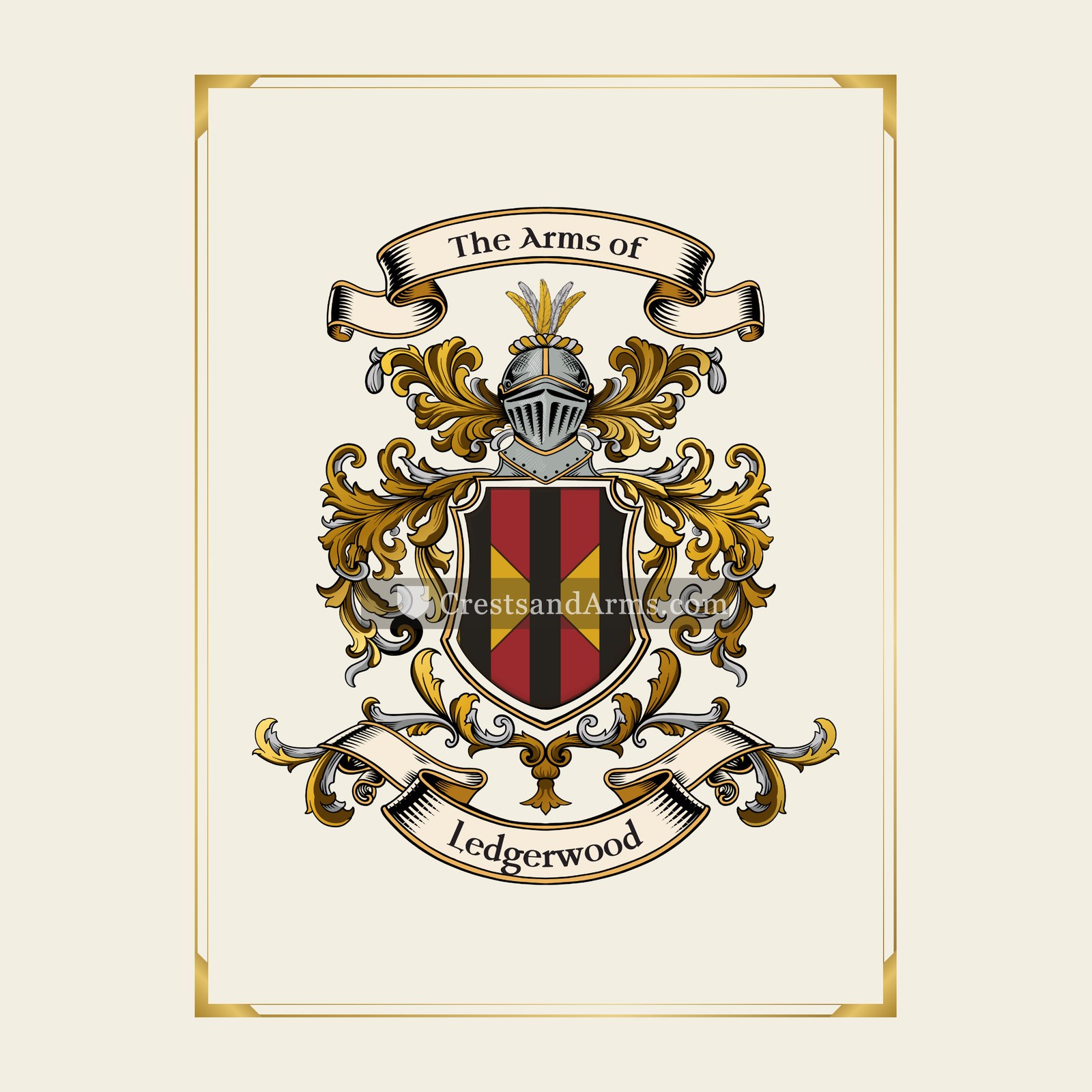 With gold border