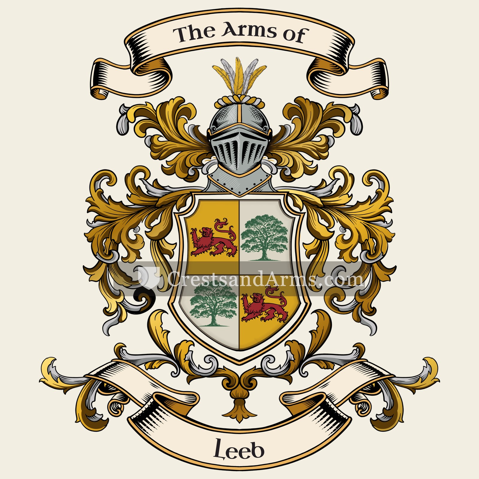The Leeb coat of arms, drawn from the recorded blazon