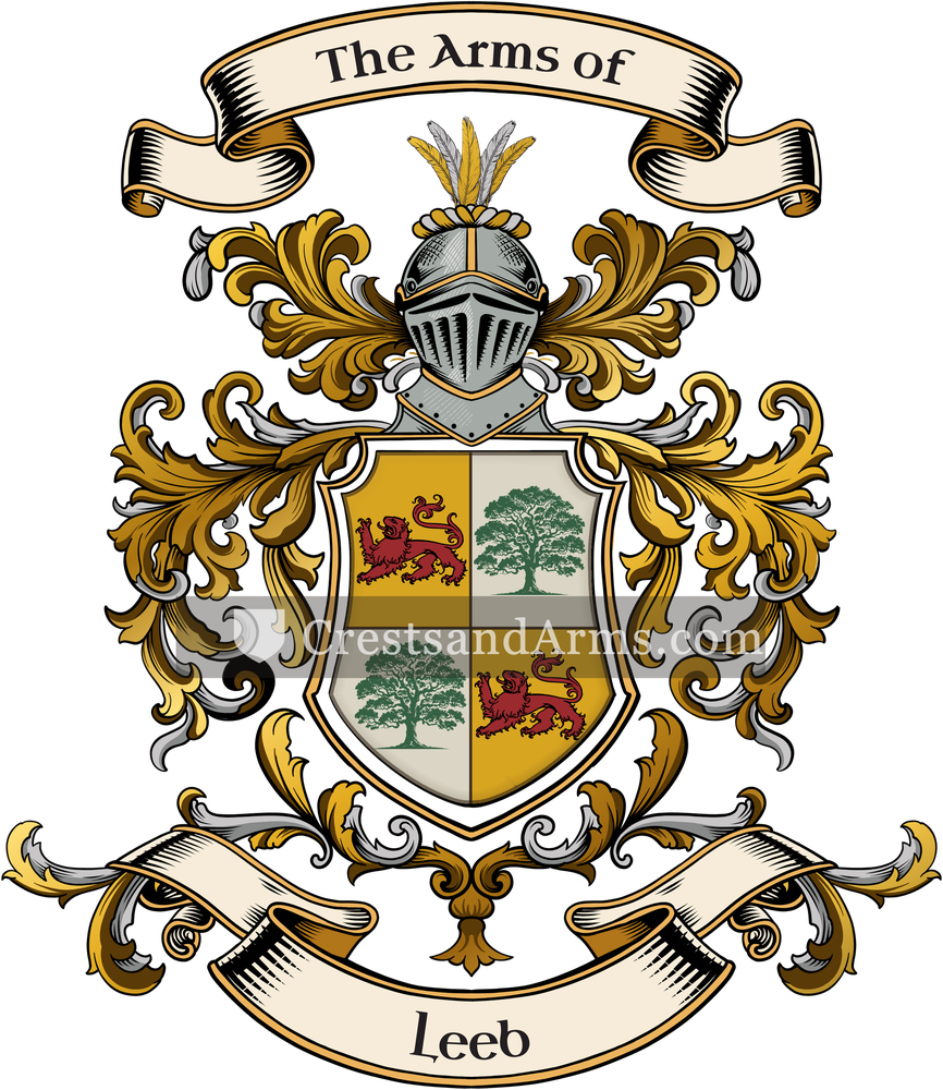 The Leeb coat of arms, drawn from the recorded blazon