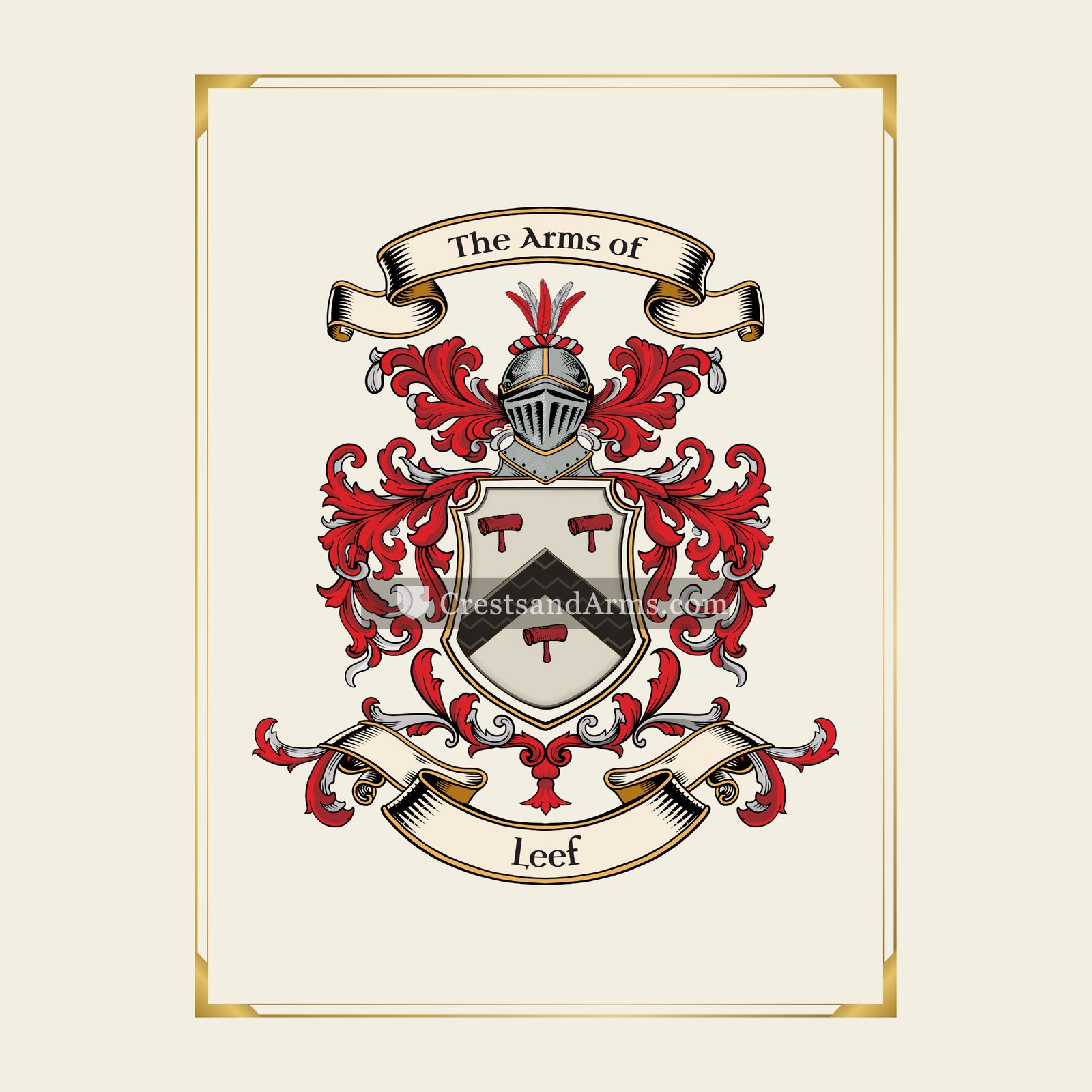 With gold border