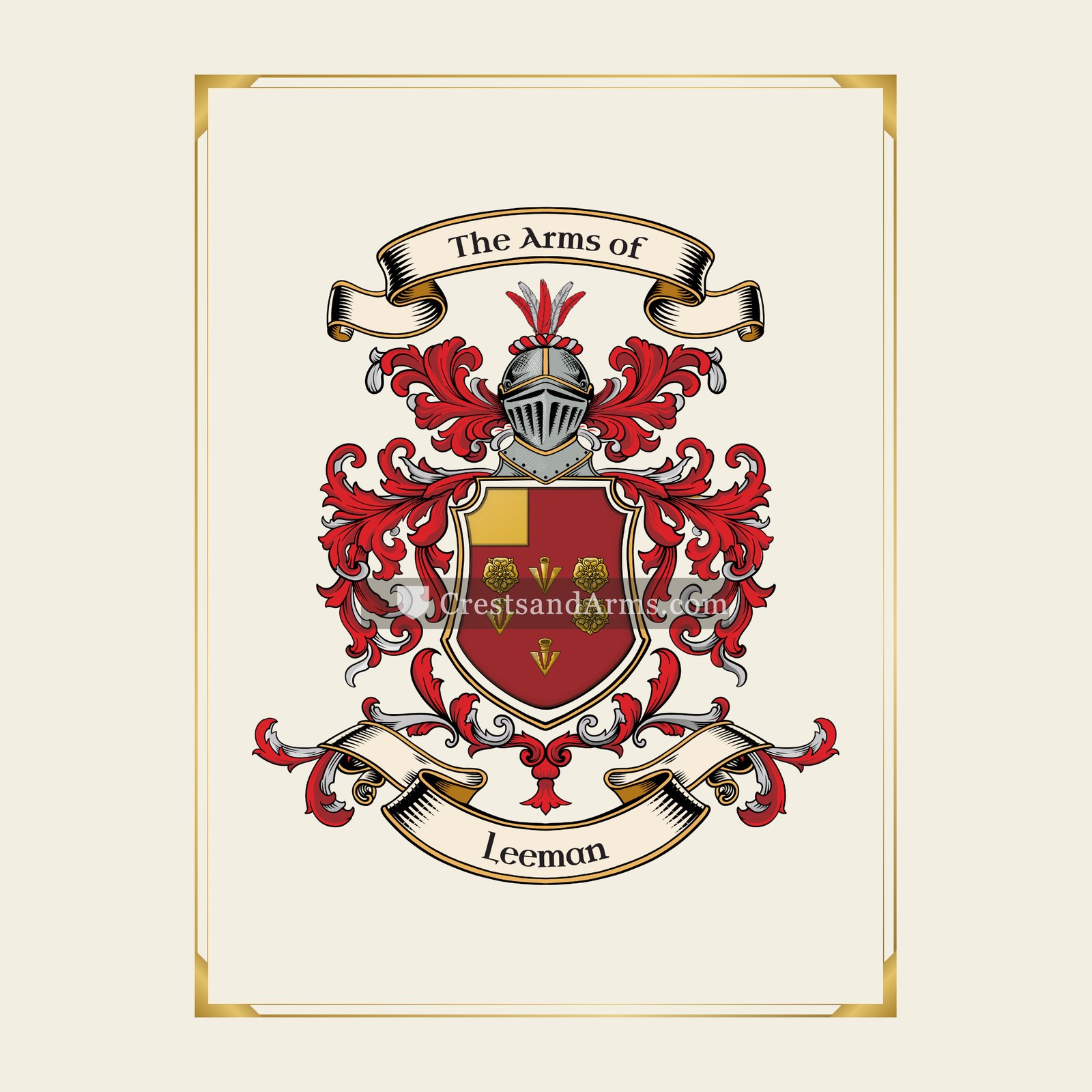 With gold border