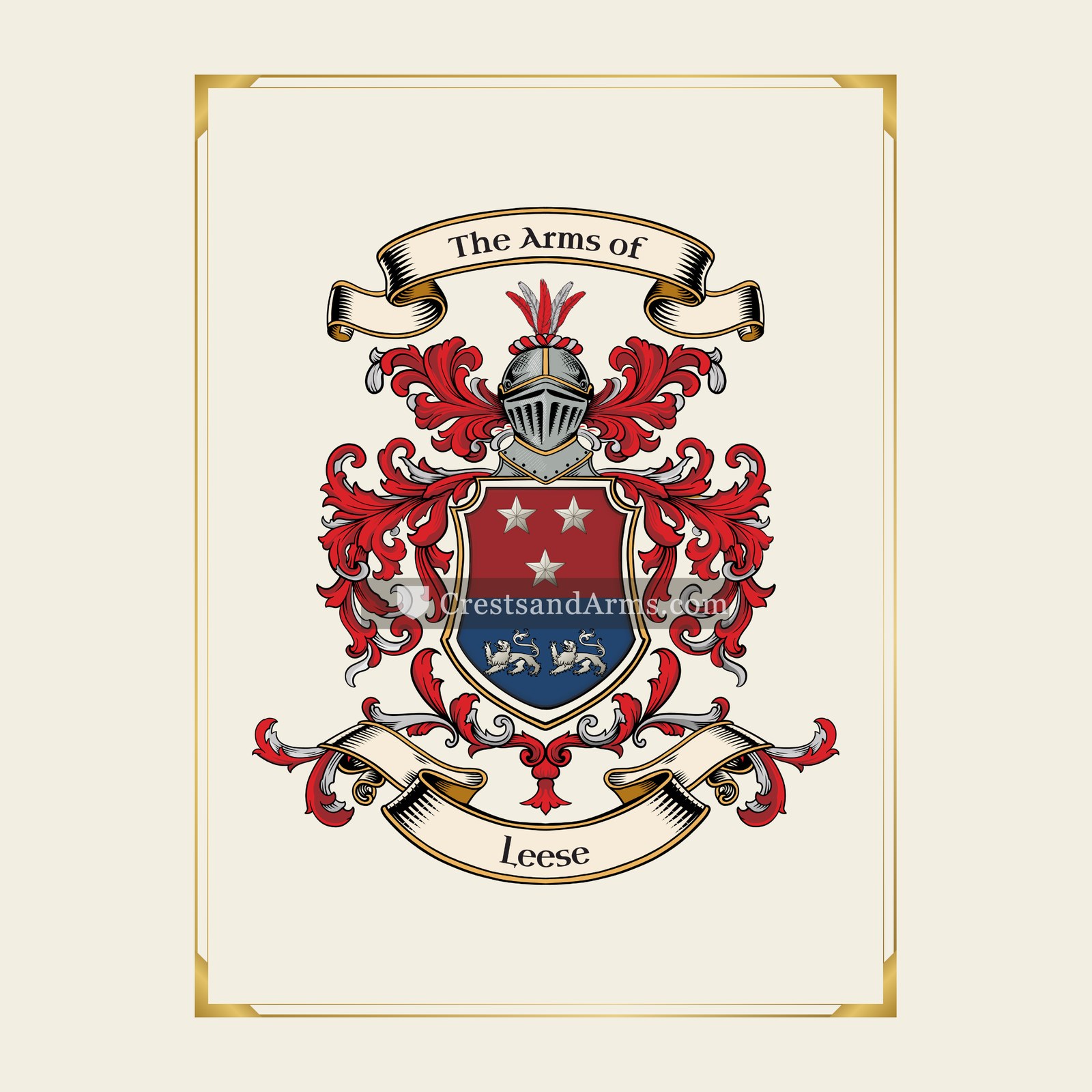 With gold border