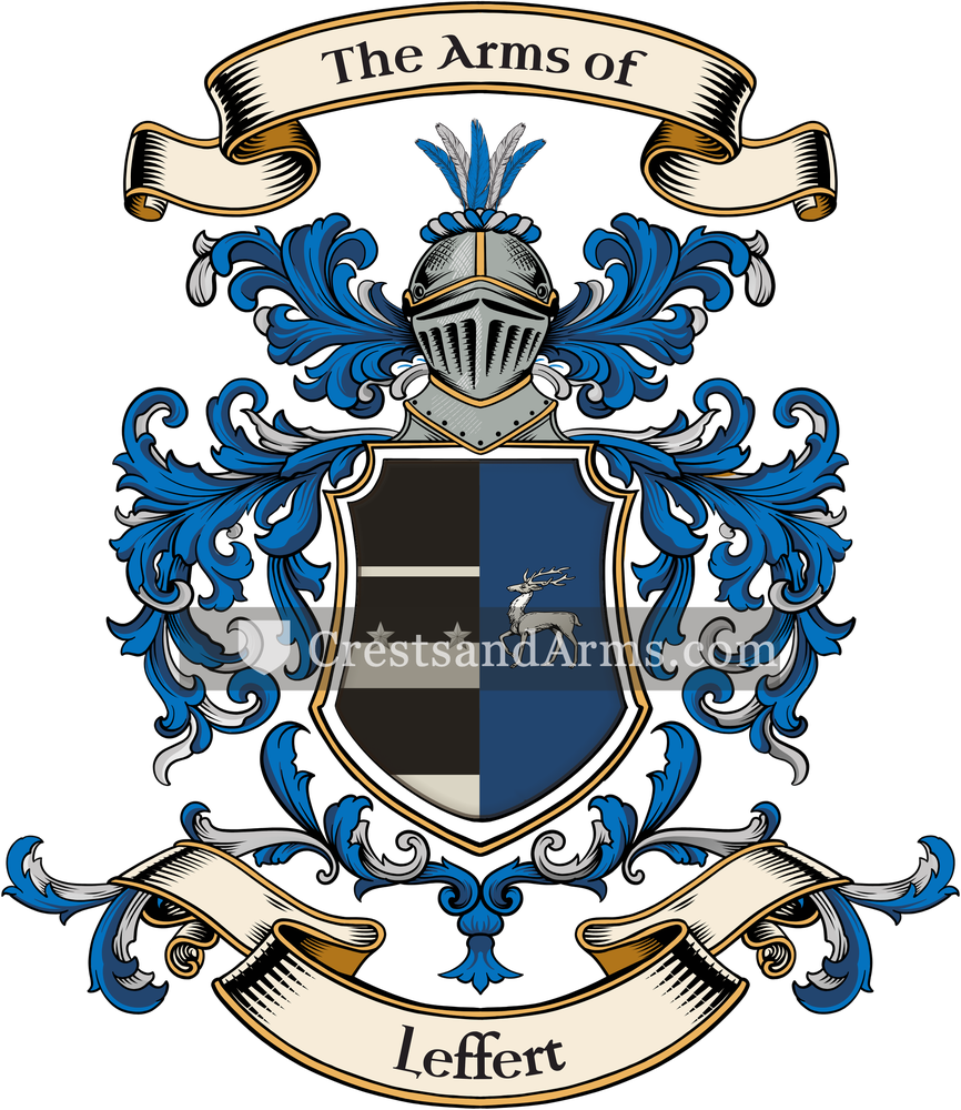 The Leffert coat of arms, drawn from the recorded blazon