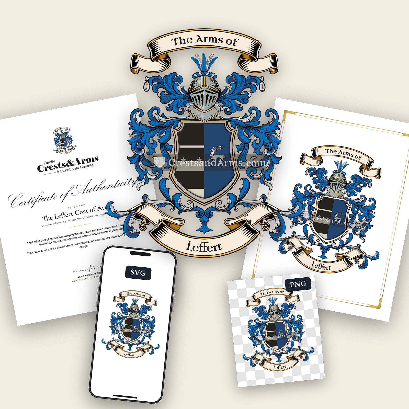 The Leffert arms on the coat of arms — digital pack
