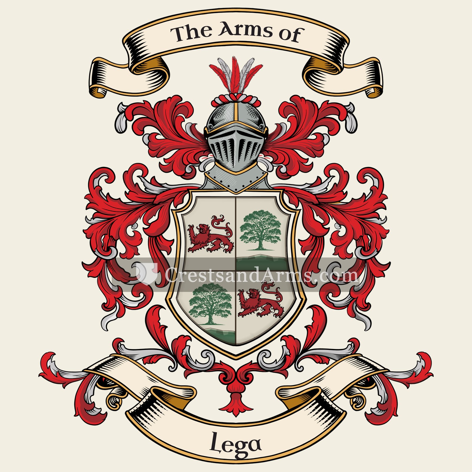 The Lega coat of arms, drawn from the recorded blazon