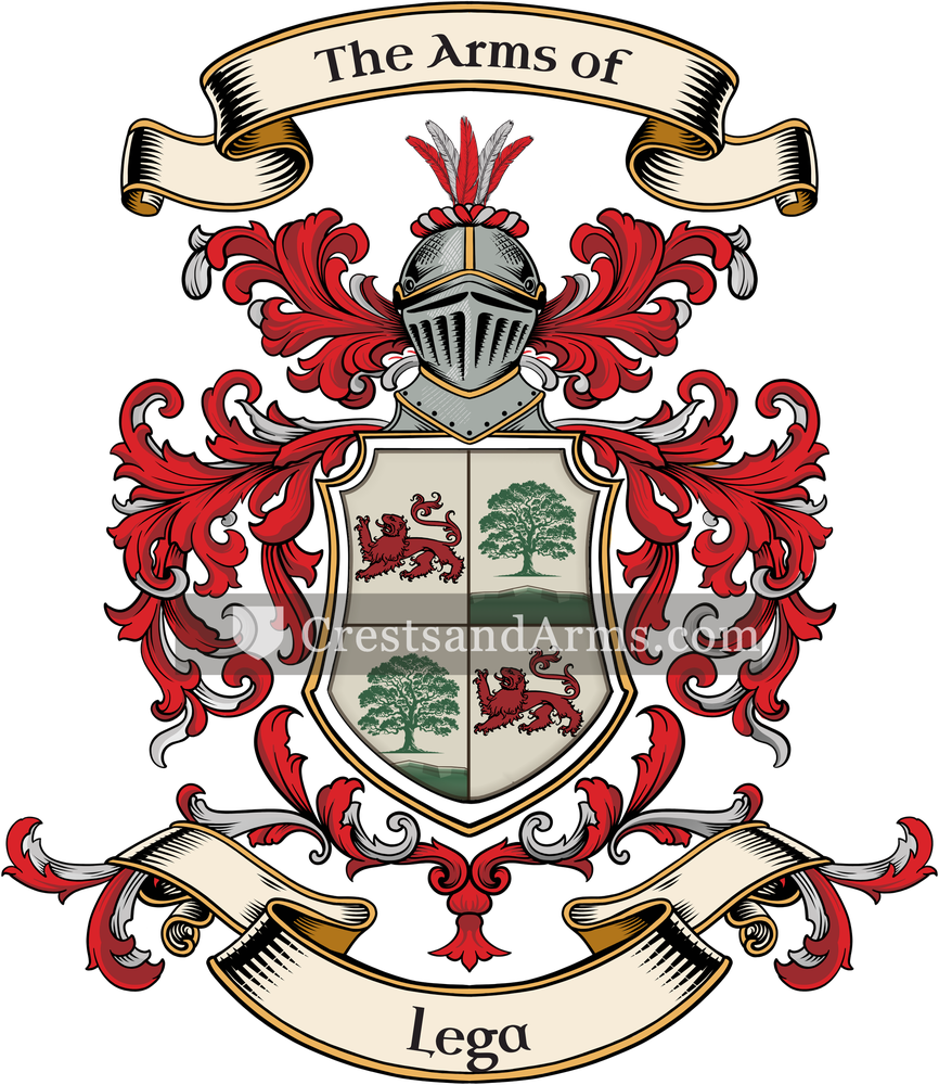 The Lega coat of arms, drawn from the recorded blazon
