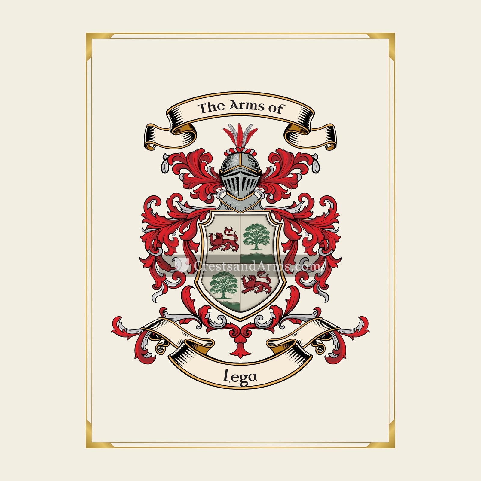 With gold border