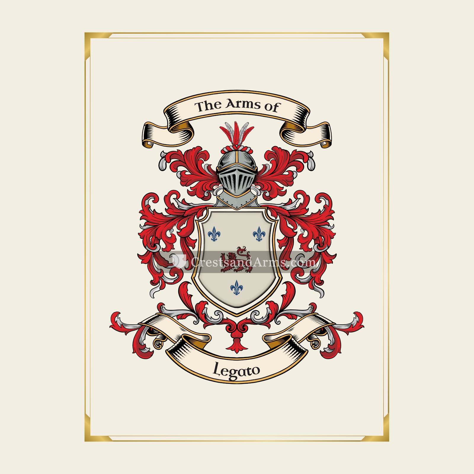 With gold border