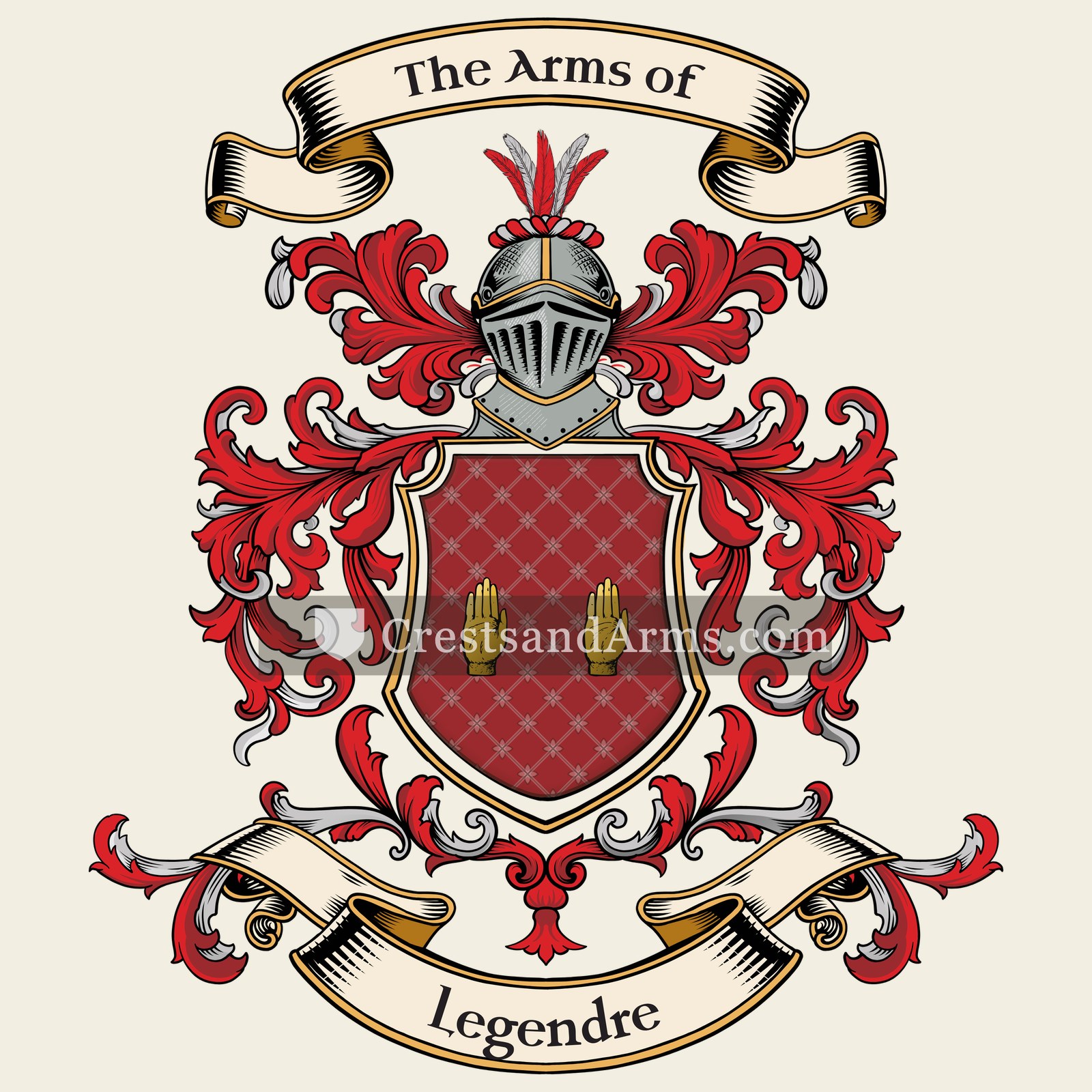 The Legendre coat of arms, drawn from the recorded blazon