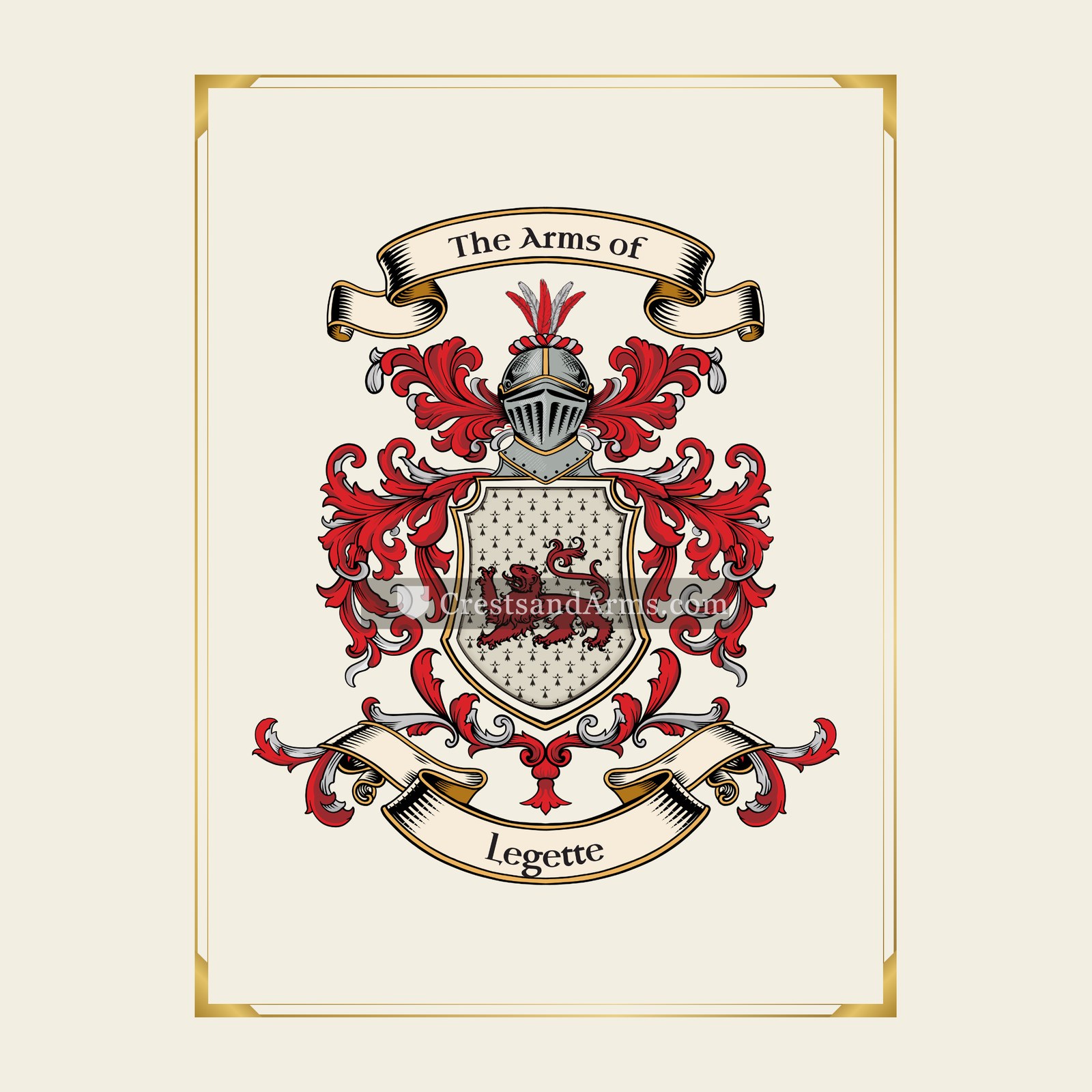 With gold border
