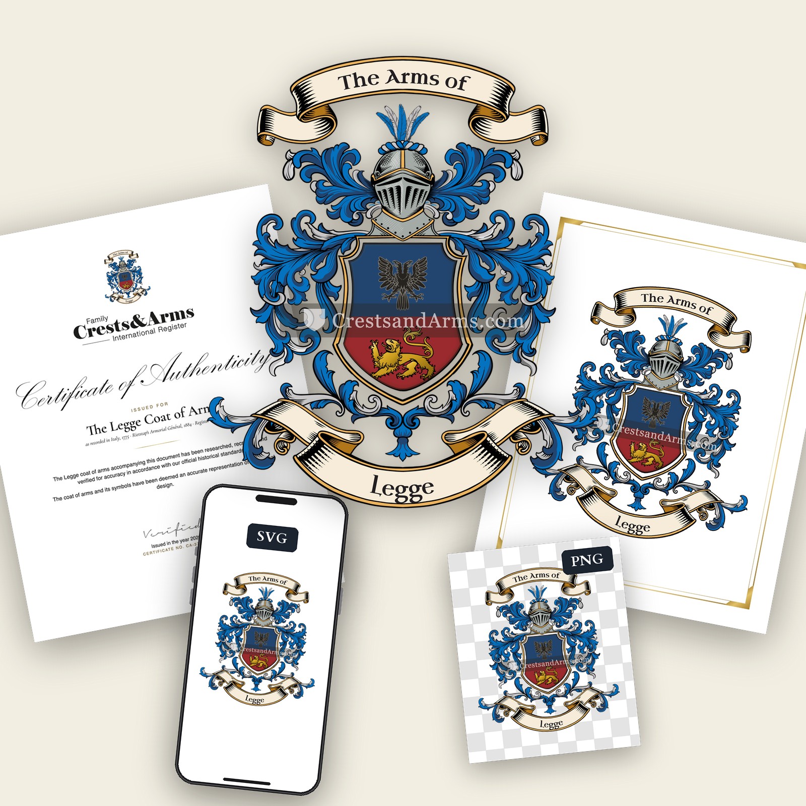 The Legge arms on the coat of arms — digital pack