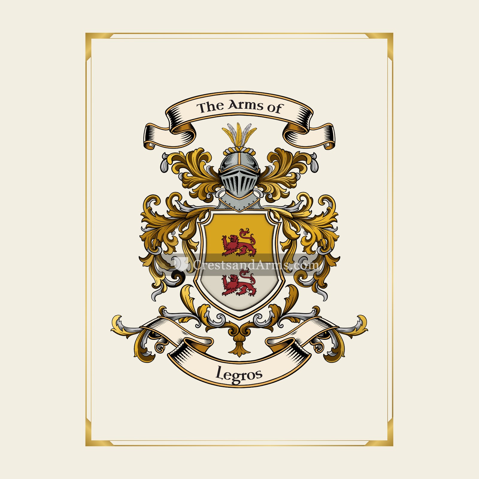 With gold border