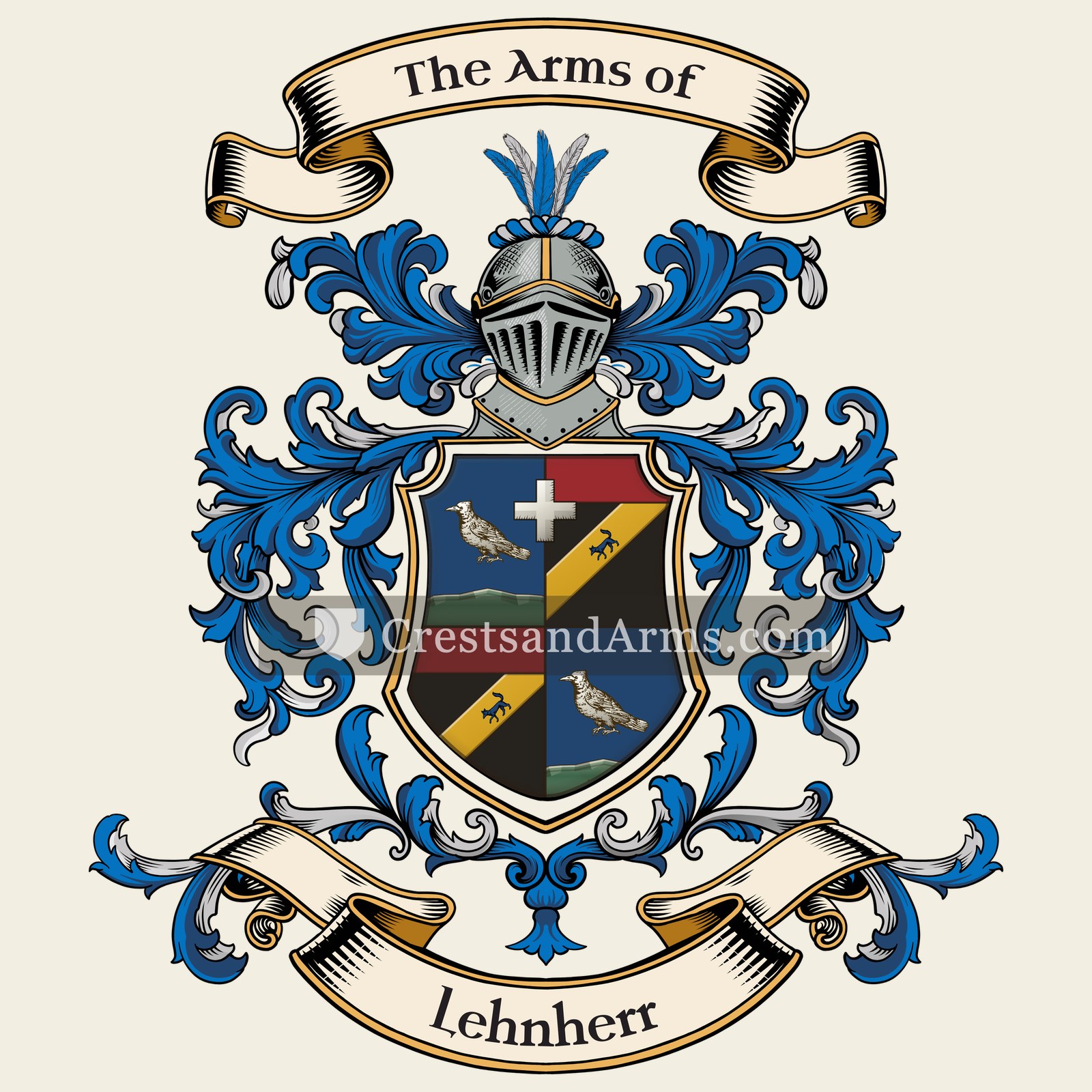 The Lehnherr coat of arms, drawn from the recorded blazon