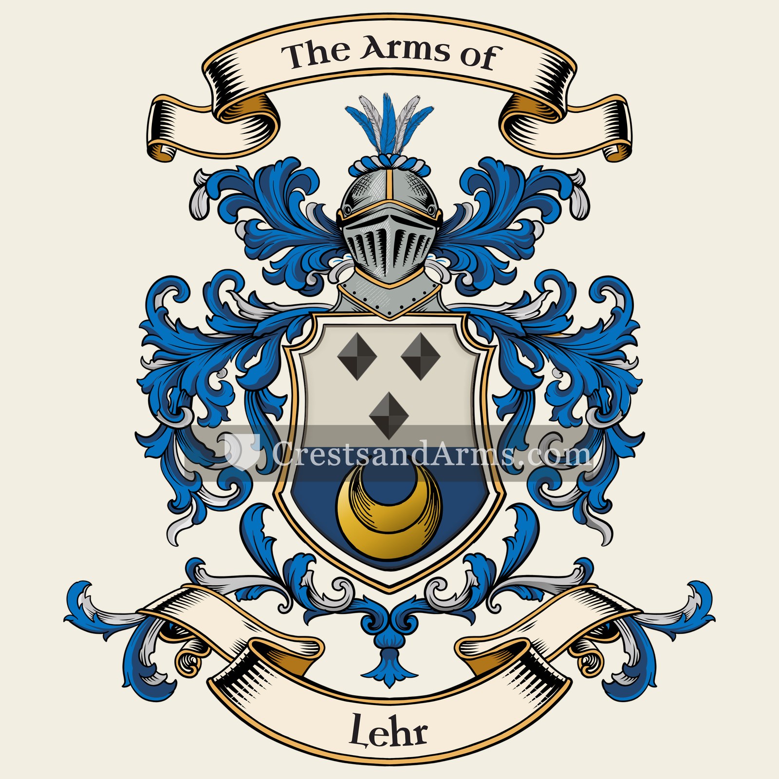 The Lehr coat of arms, drawn from the recorded blazon