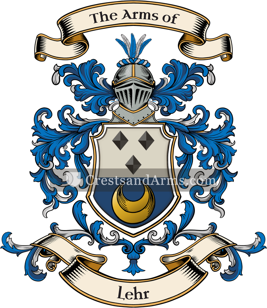 The Lehr coat of arms, drawn from the recorded blazon