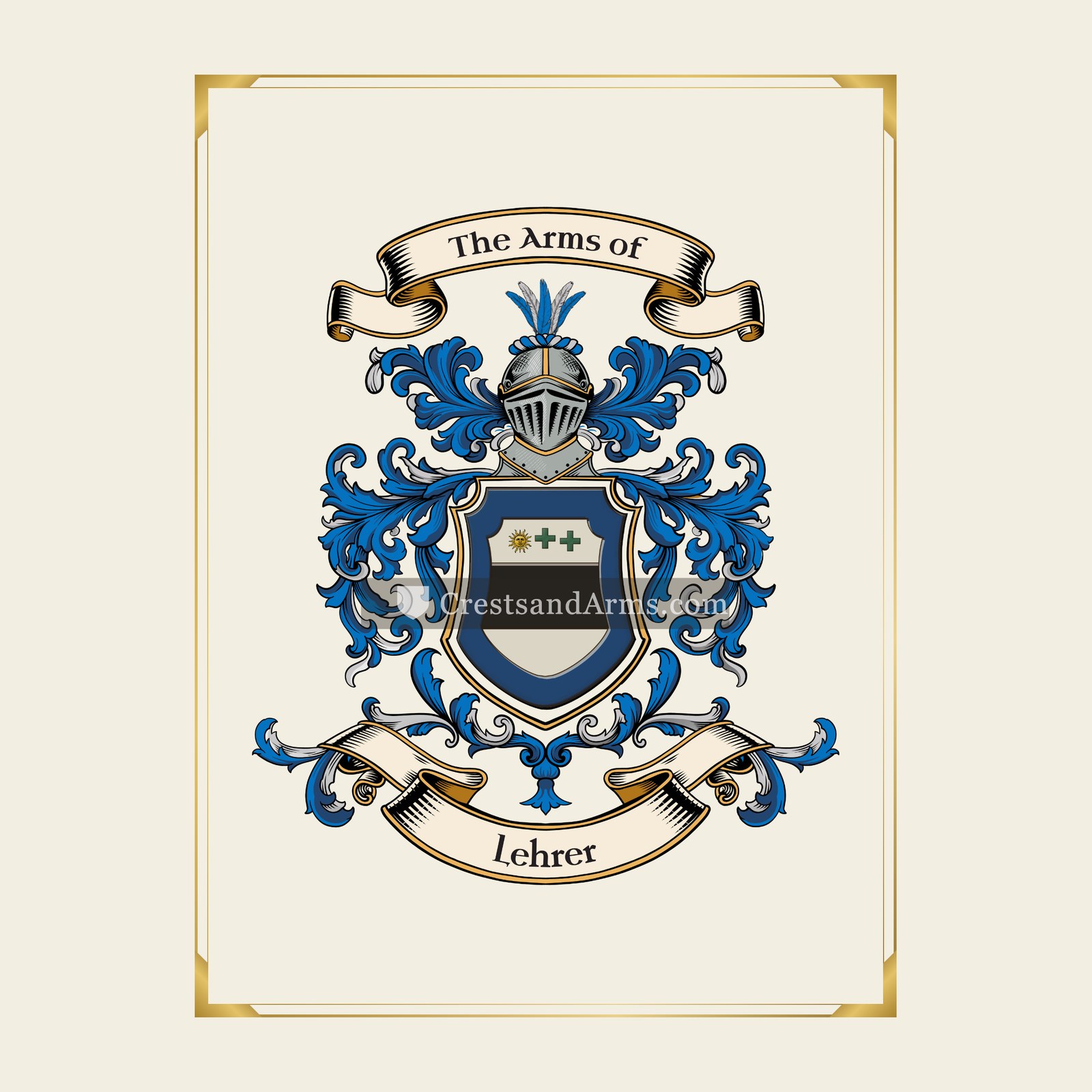 With gold border