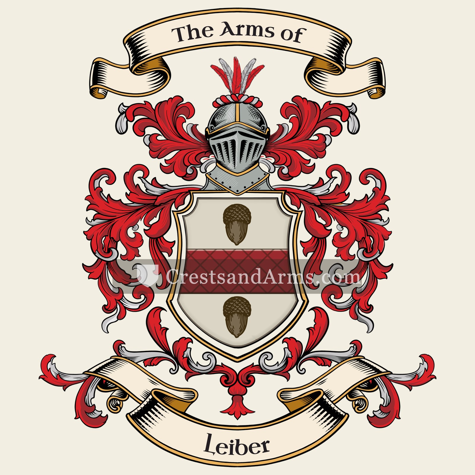 The Leiber coat of arms, drawn from the recorded blazon