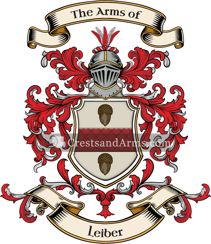The Leiber coat of arms, drawn from the recorded blazon