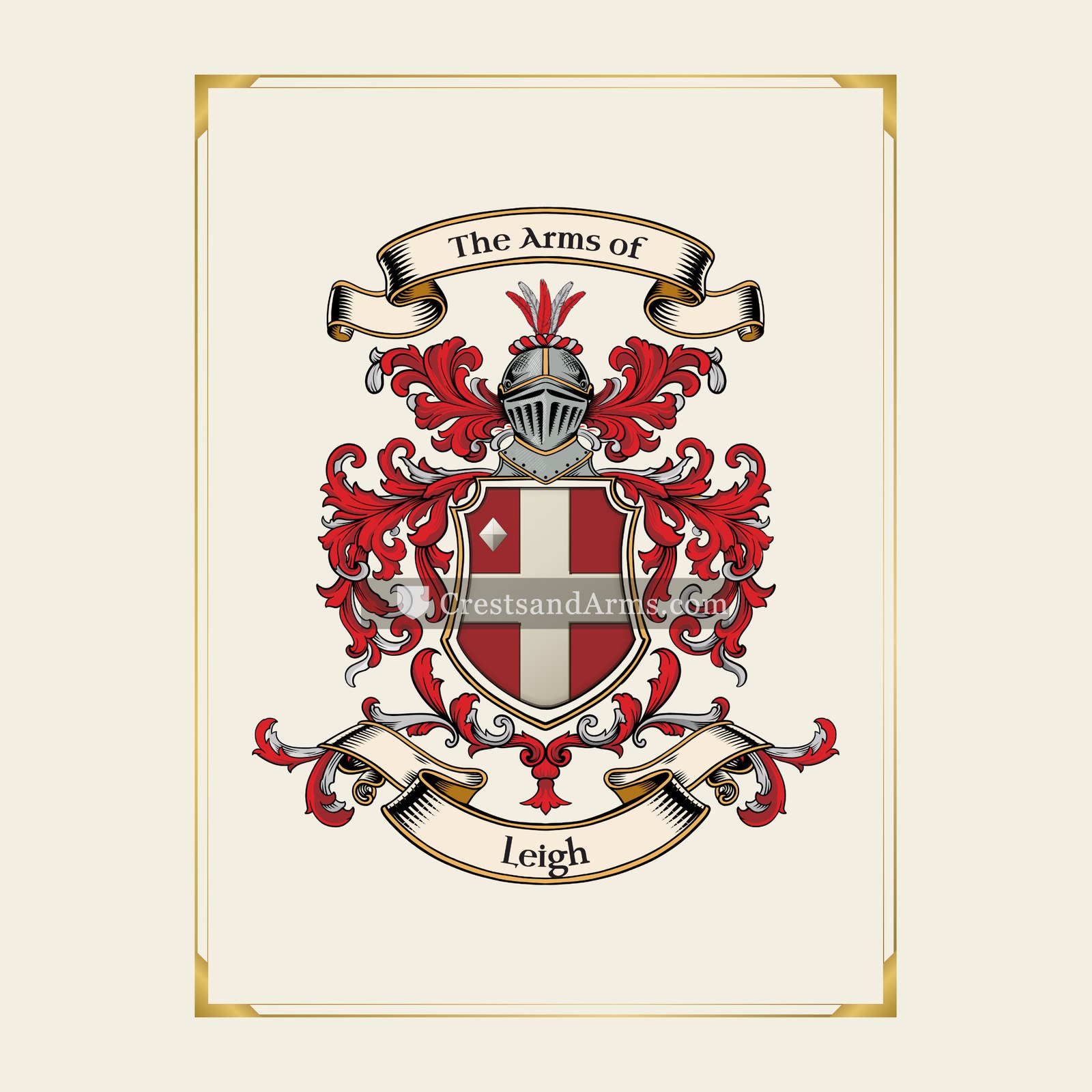 With gold border