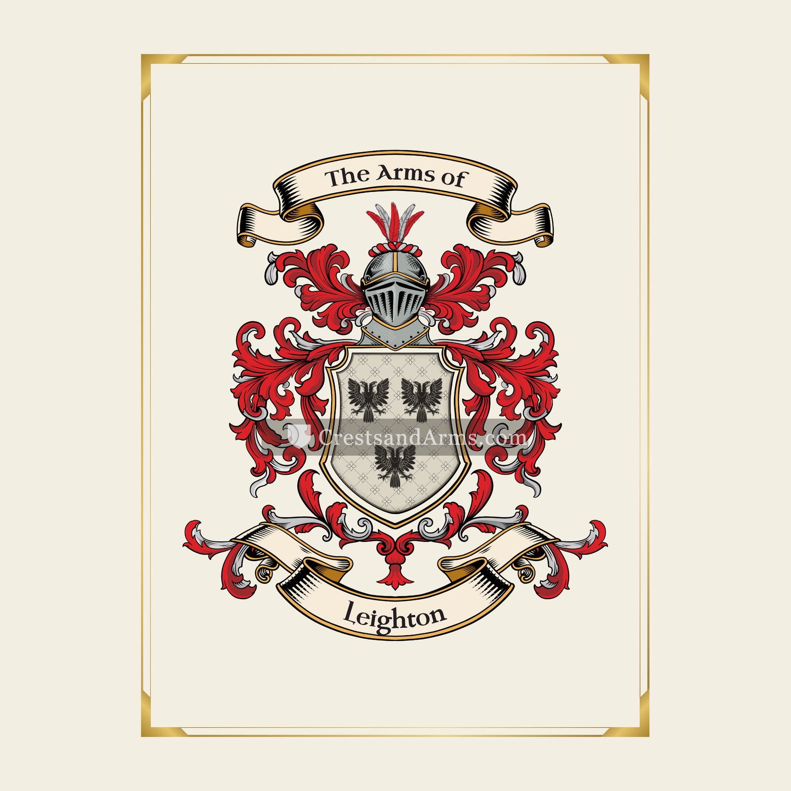 With gold border