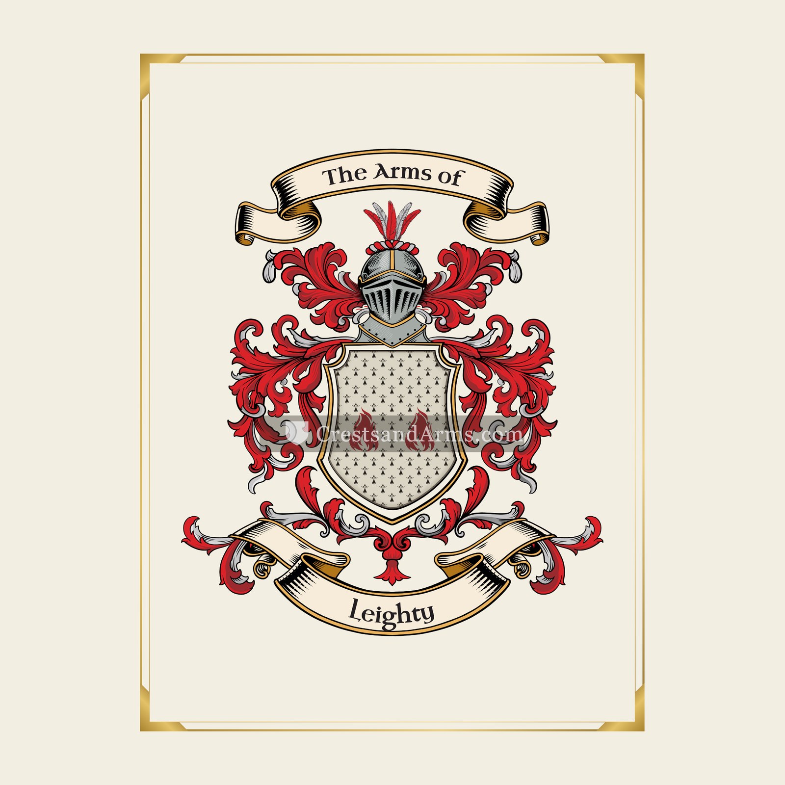 With gold border