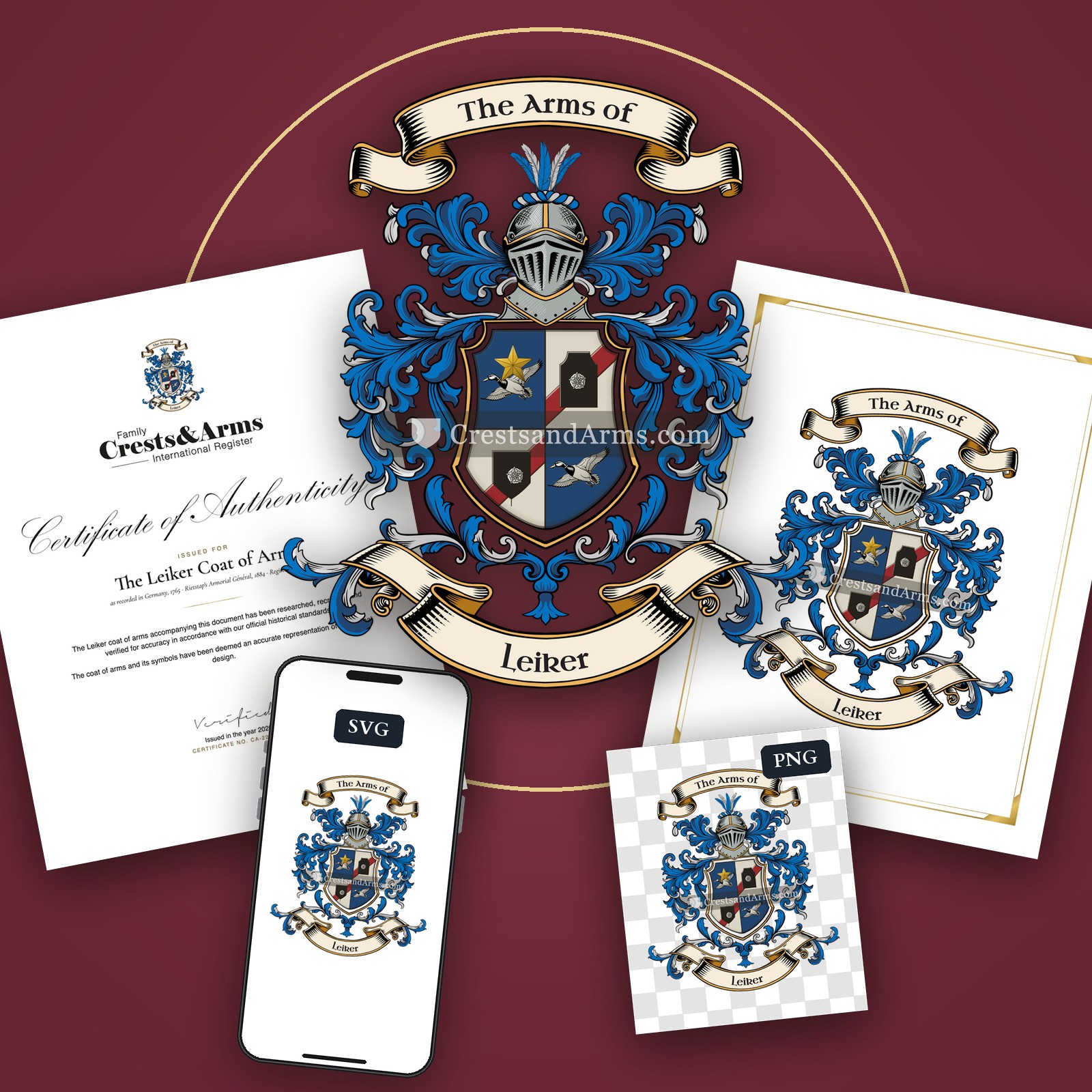 The Leiker arms on the coat of arms — digital pack