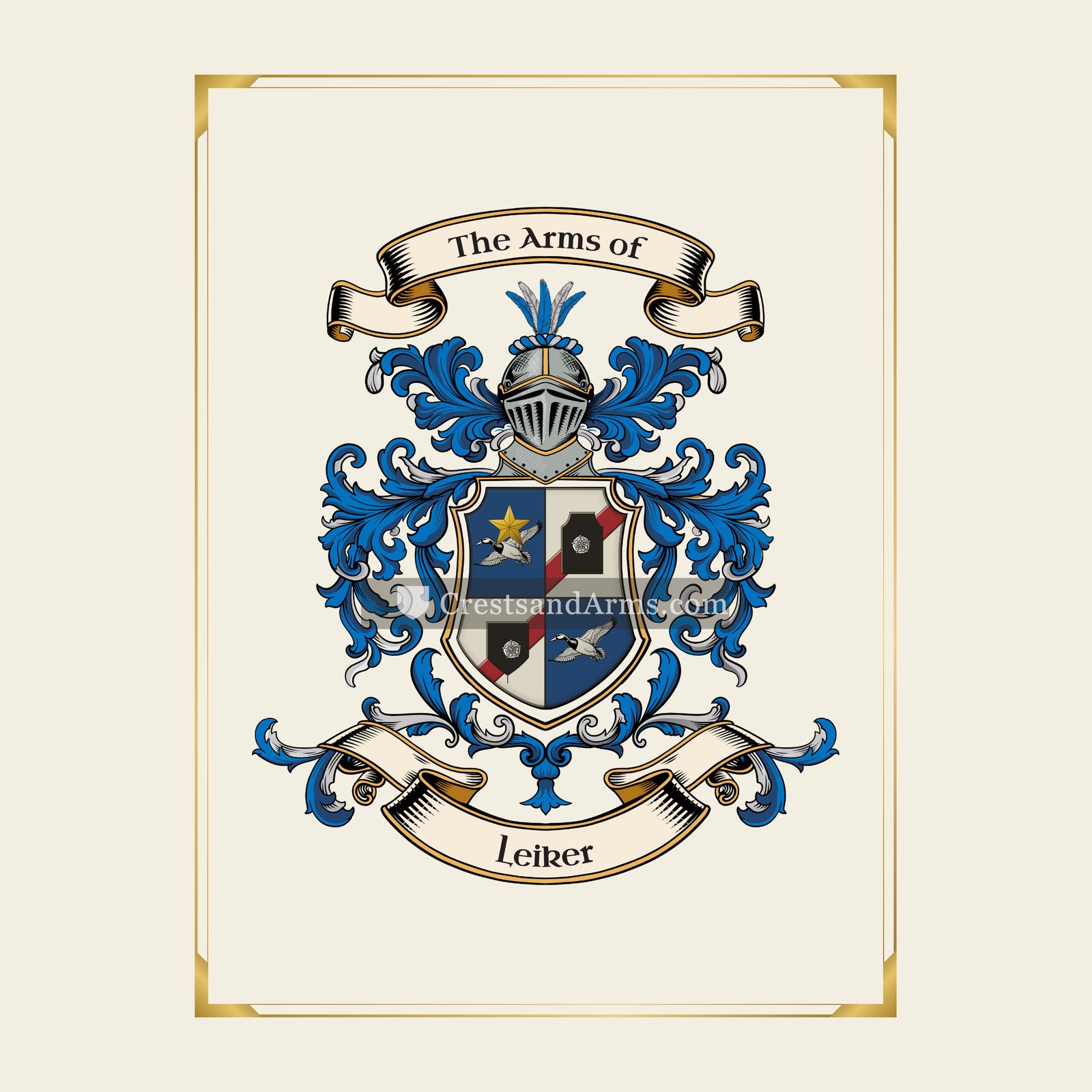 With gold border