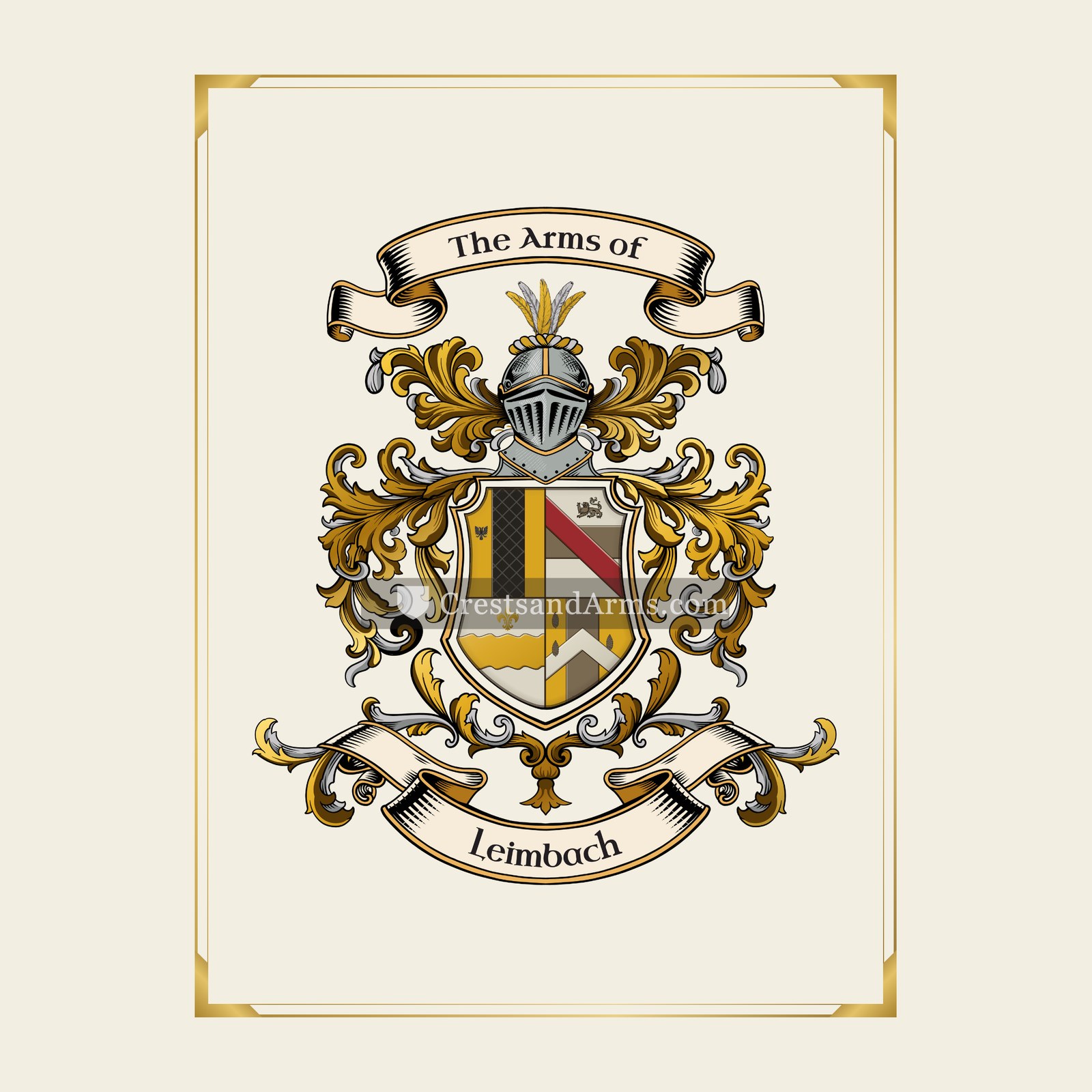 With gold border