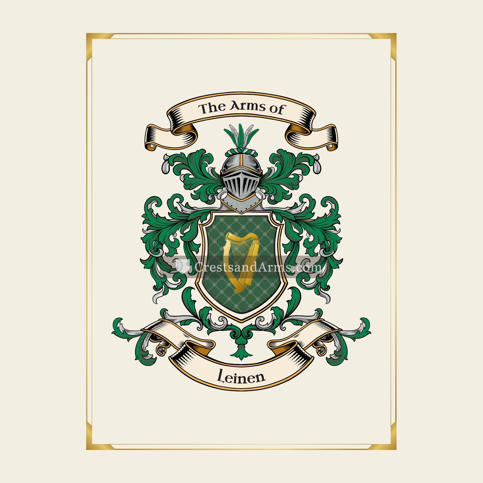 With gold border