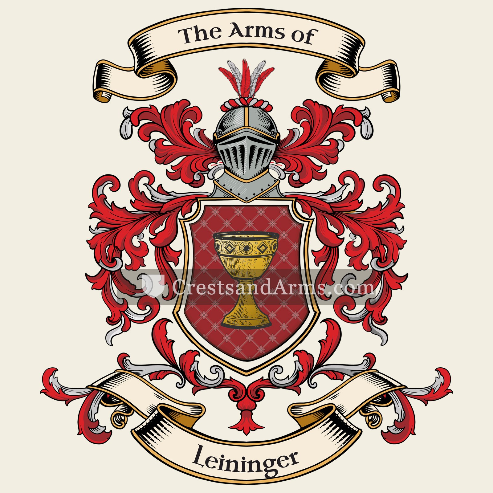 The Leininger coat of arms, drawn from the recorded blazon