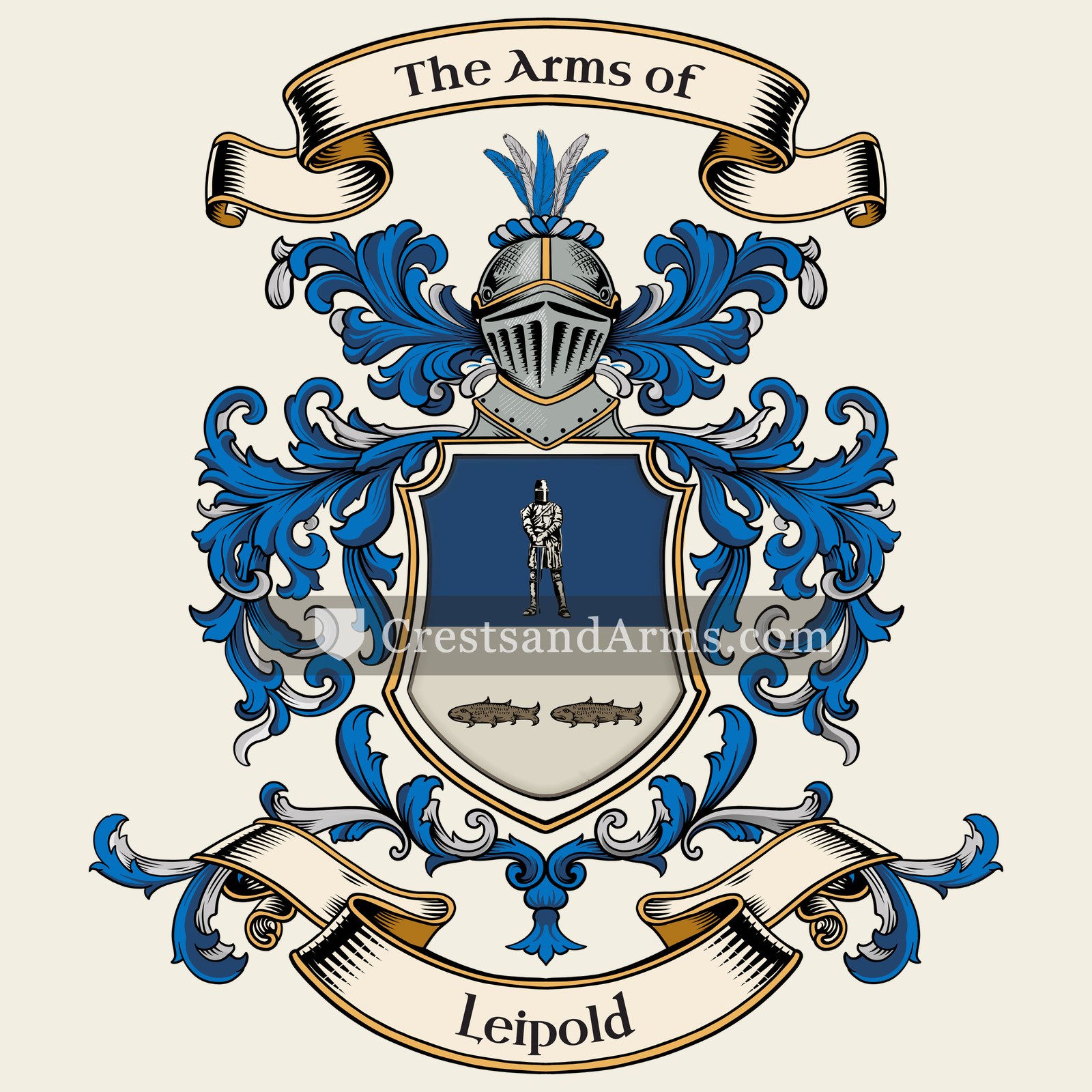 The Leipold coat of arms, drawn from the recorded blazon