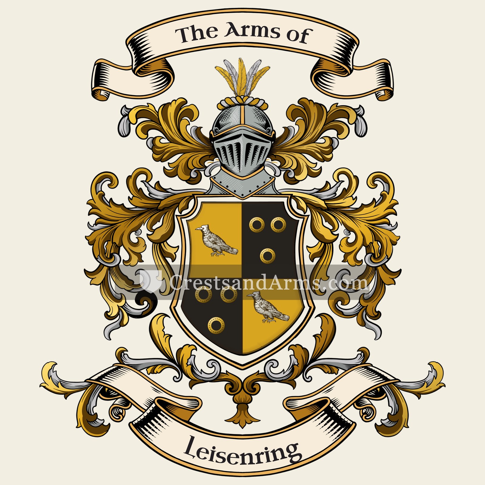 The Leisenring coat of arms, drawn from the recorded blazon