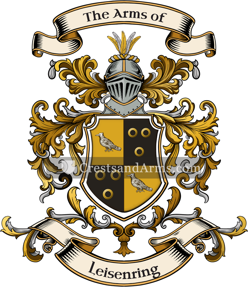The Leisenring coat of arms, drawn from the recorded blazon