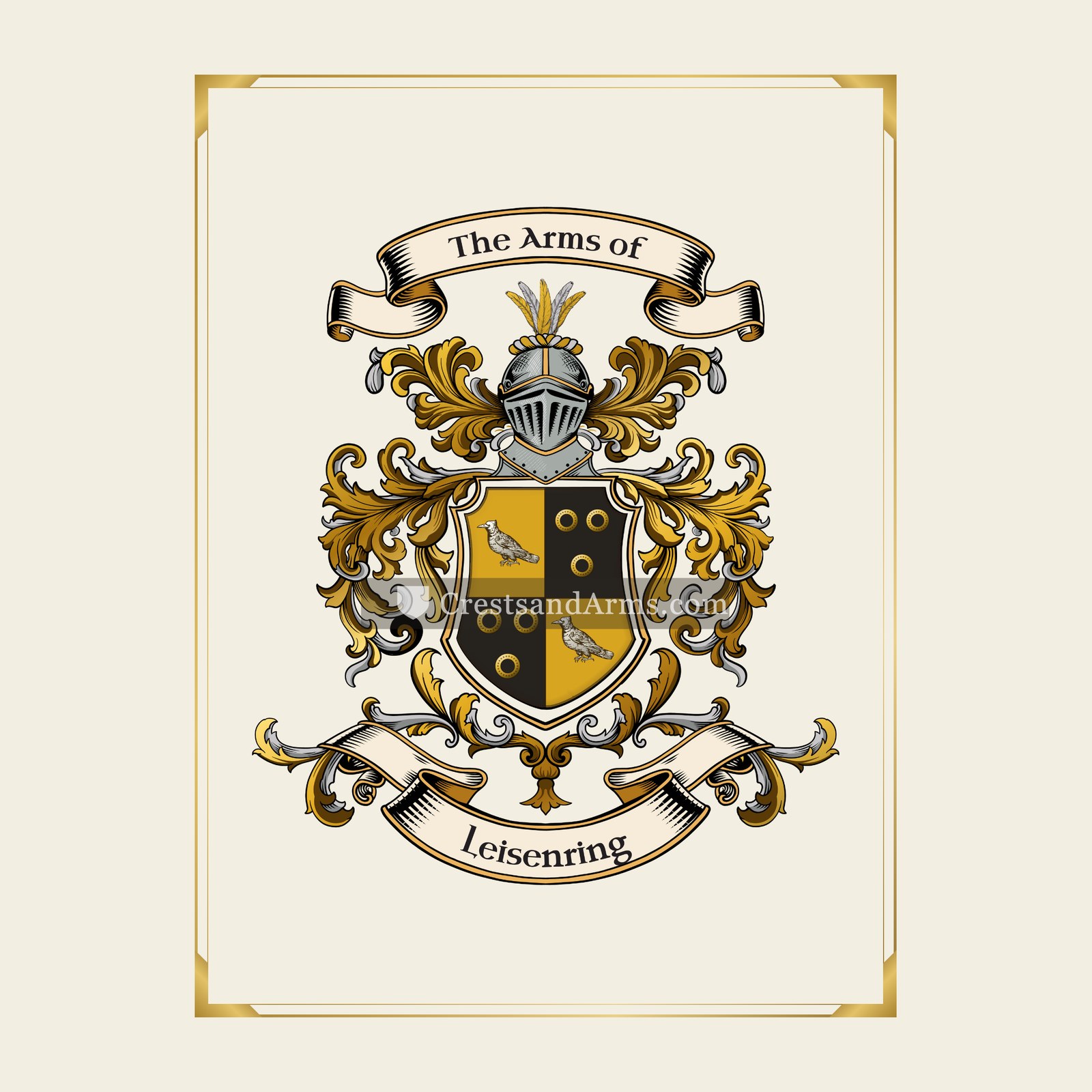 With gold border
